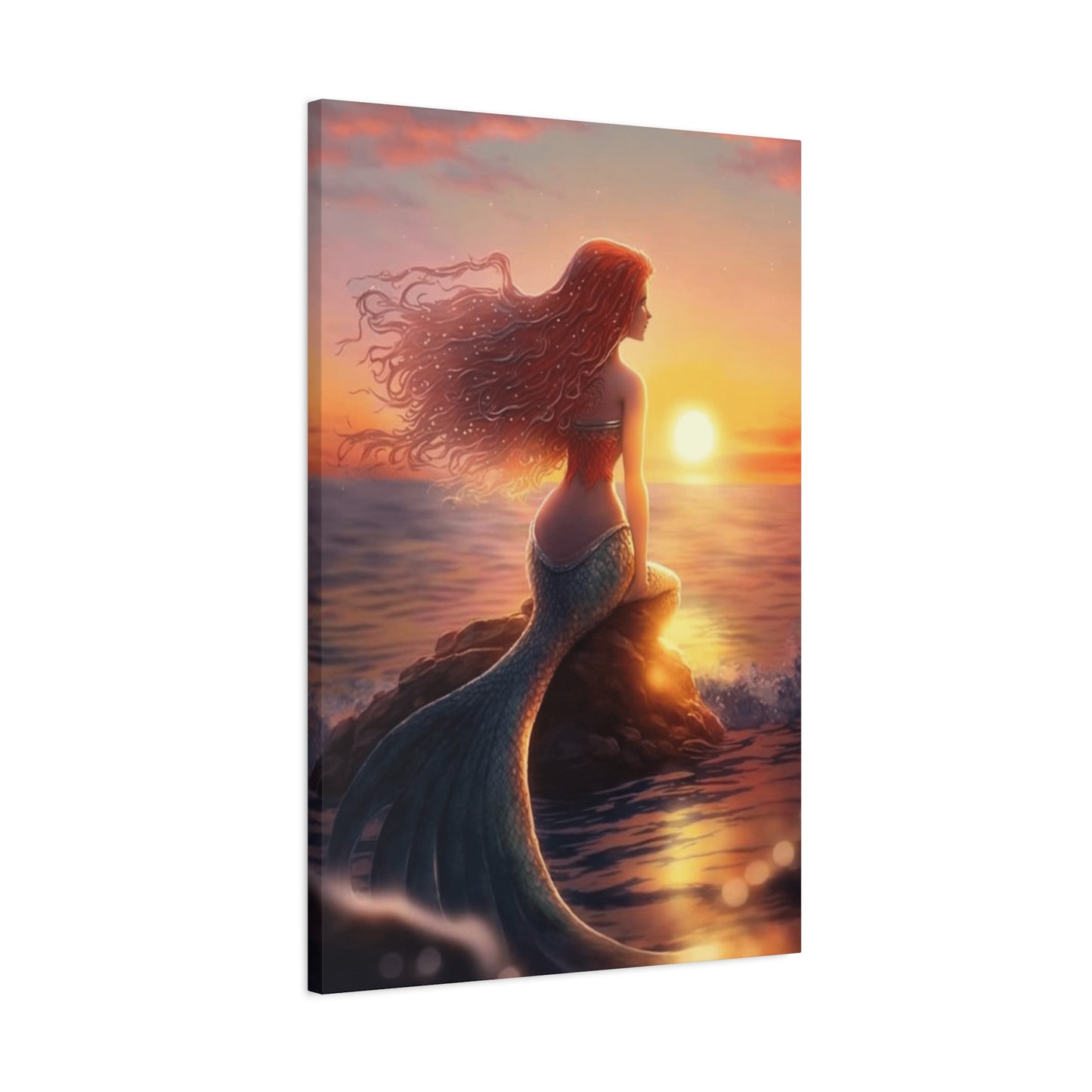 A Mermaid Watching The Sunset Wall Art & Canvas Prints