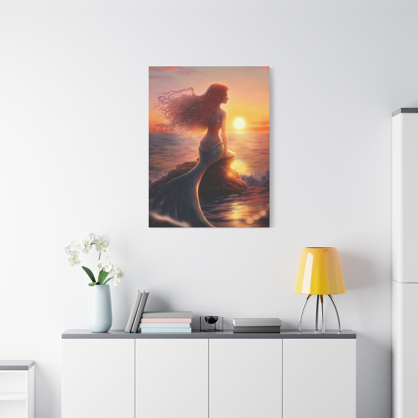 A Mermaid Watching The Sunset Wall Art & Canvas Prints