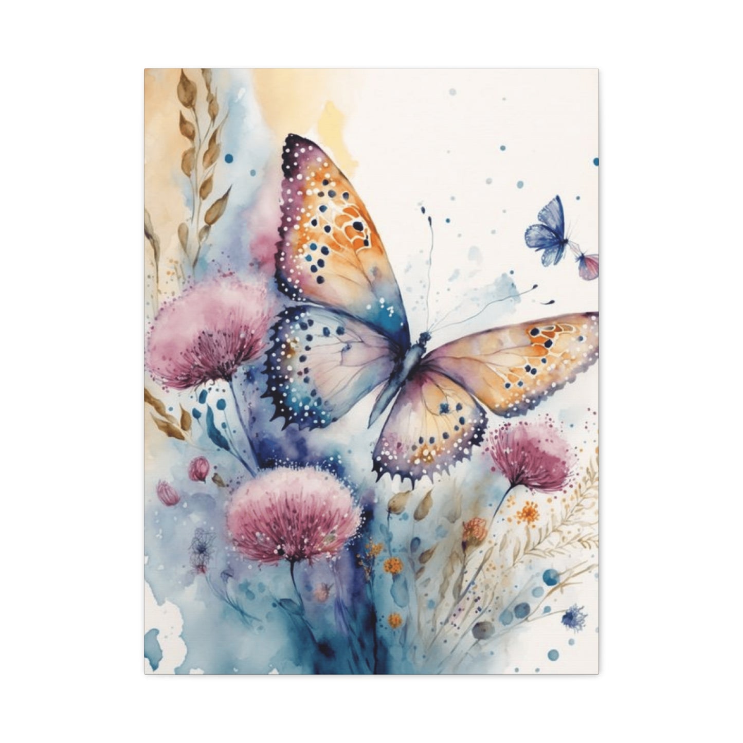 Colorful Butterfly with Dandelions Painting Wall Art & Canvas Prints