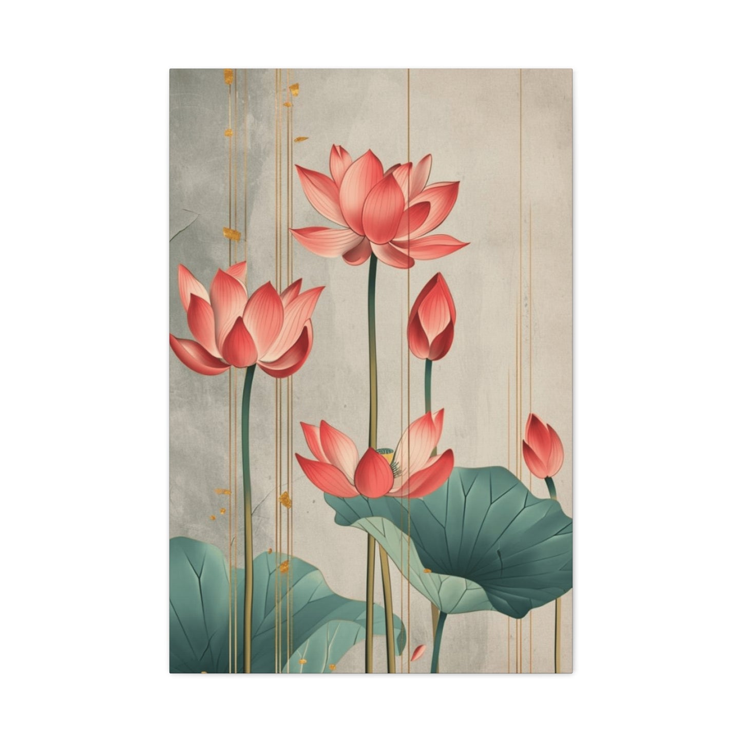 Red Lotus Painting Painting Wall Art & Canvas Prints