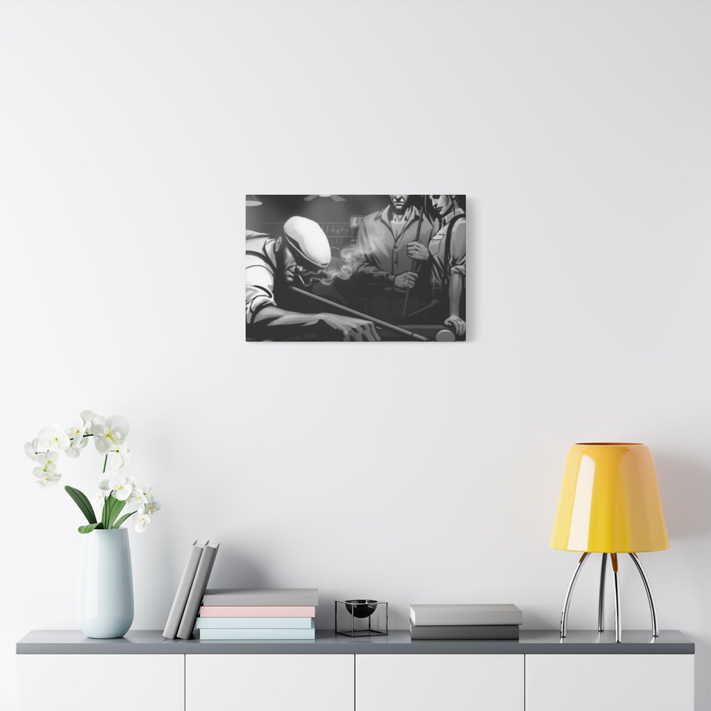 Old Man Playing Pool Wall Art & Canvas Prints