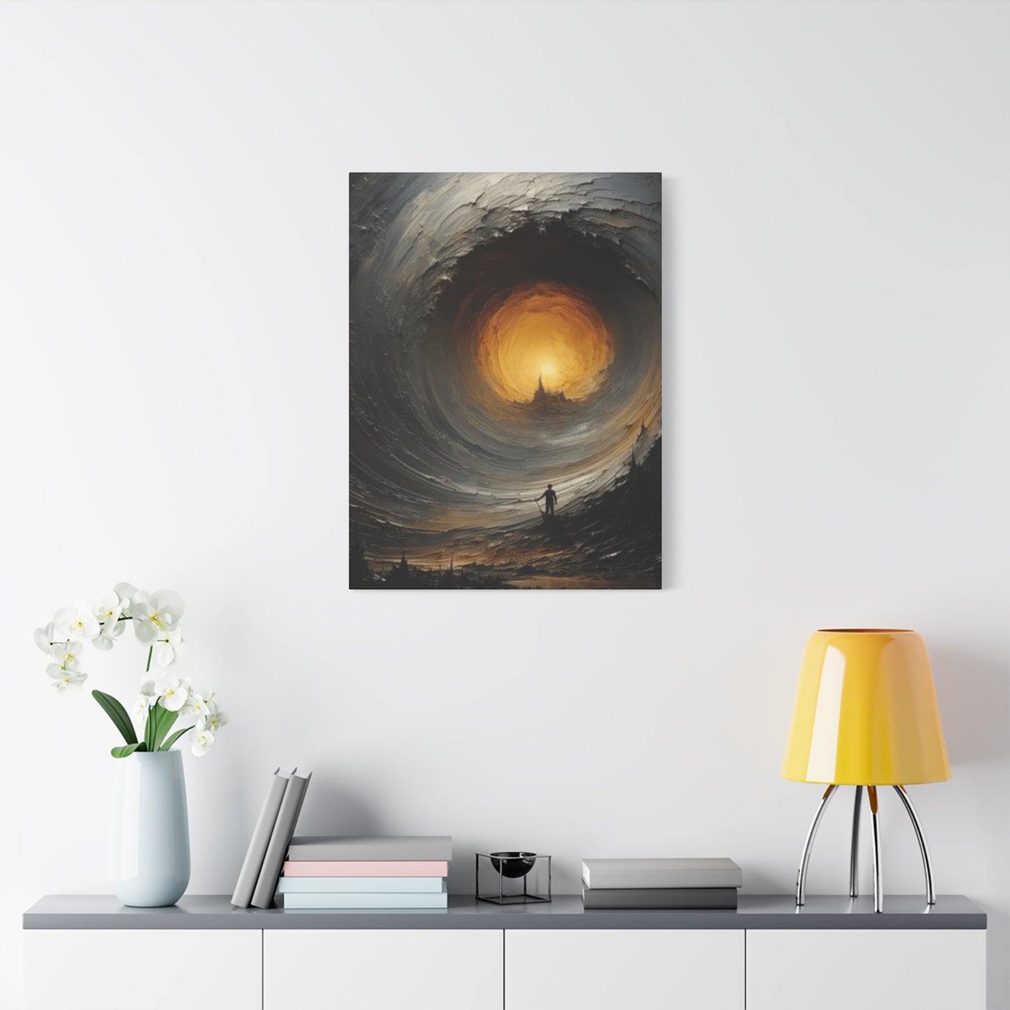 Painting of Man in Storm Wall Art & Canvas Prints