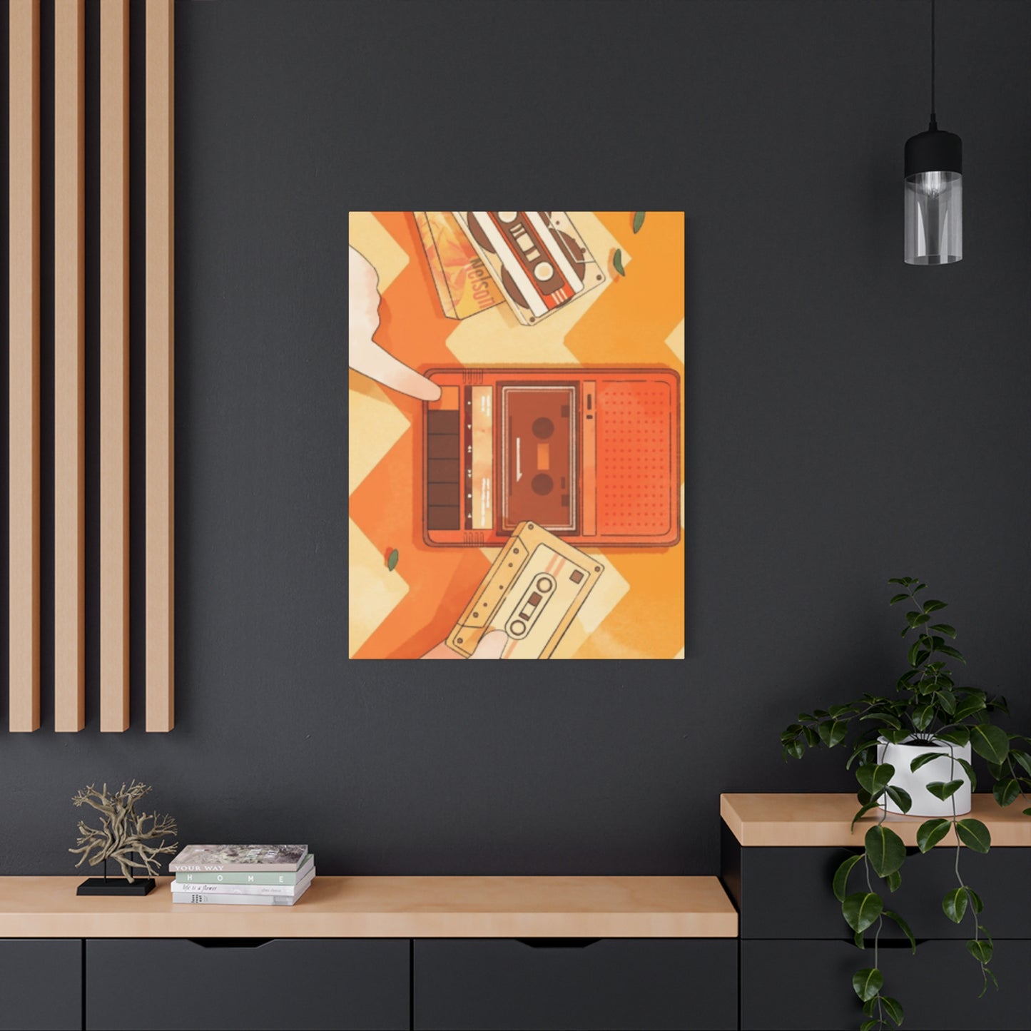 Orange Record Player Wall Art & Canvas Prints