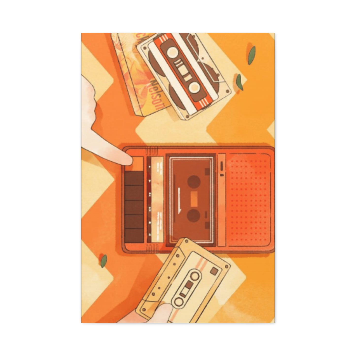 Orange Record Player Wall Art & Canvas Prints