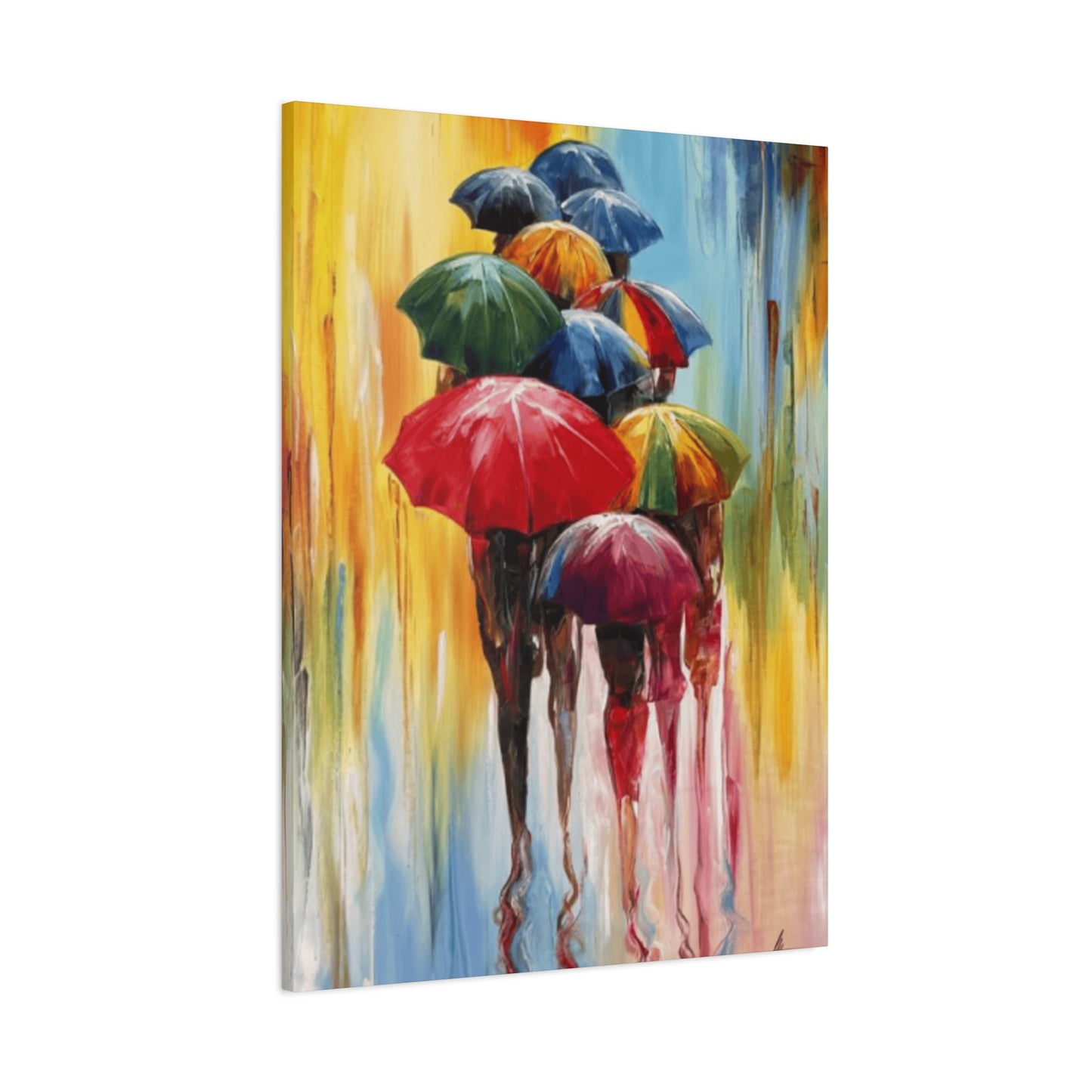 Painting of Children With Umbrella Wall Art & Canvas Prints