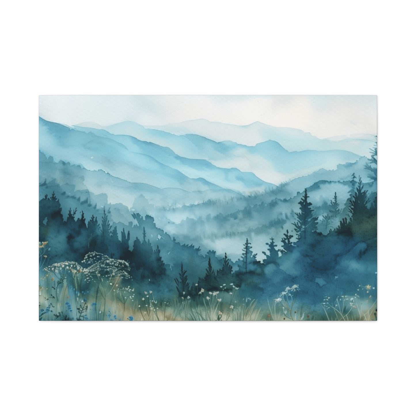 Mountain Forest Ranges Painting Wall Art & Canvas Prints