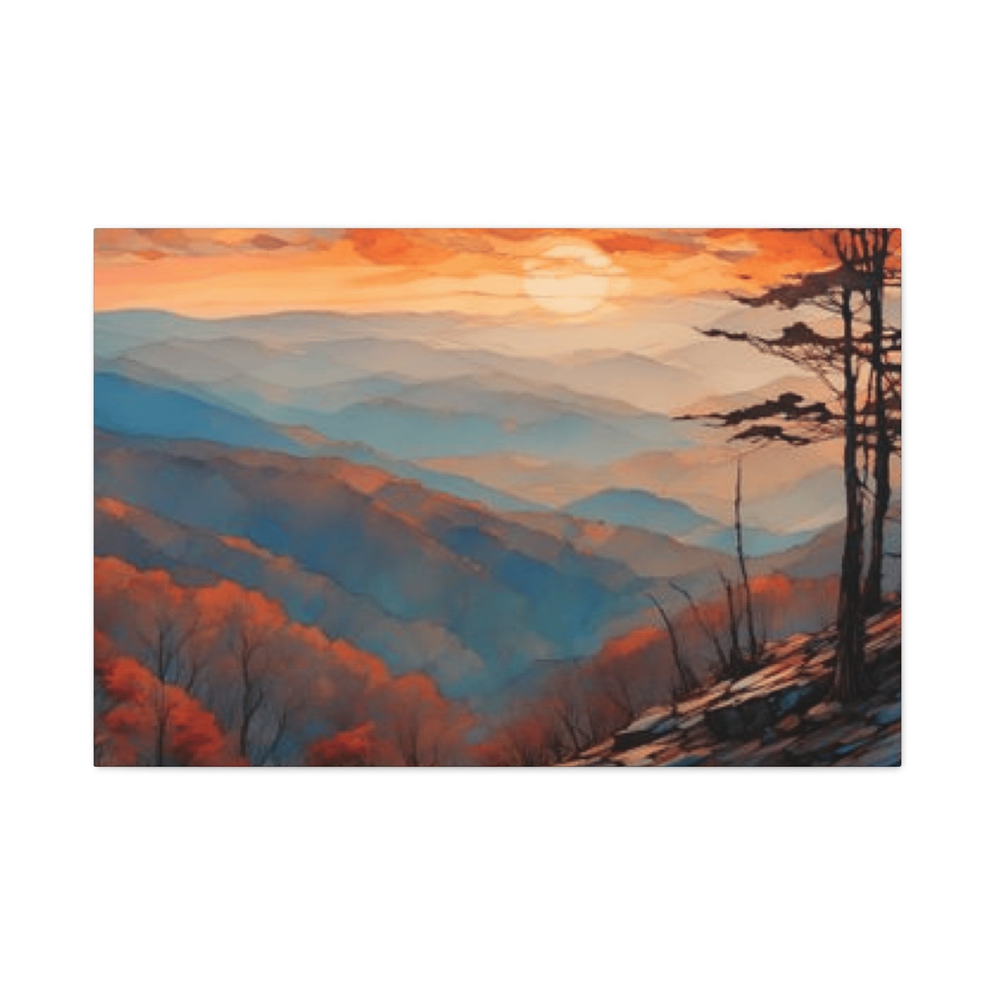 Red Sunset and Blue Ridge Wall Art & Canvas Prints