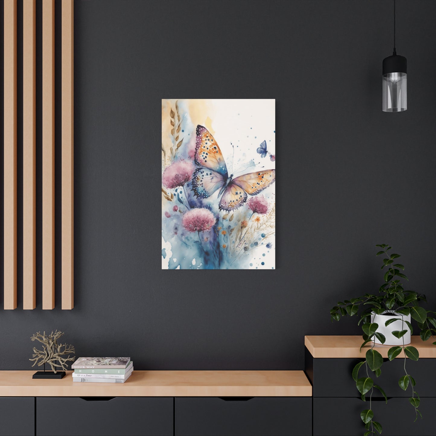 Colorful Butterfly with Dandelions Painting Wall Art & Canvas Prints