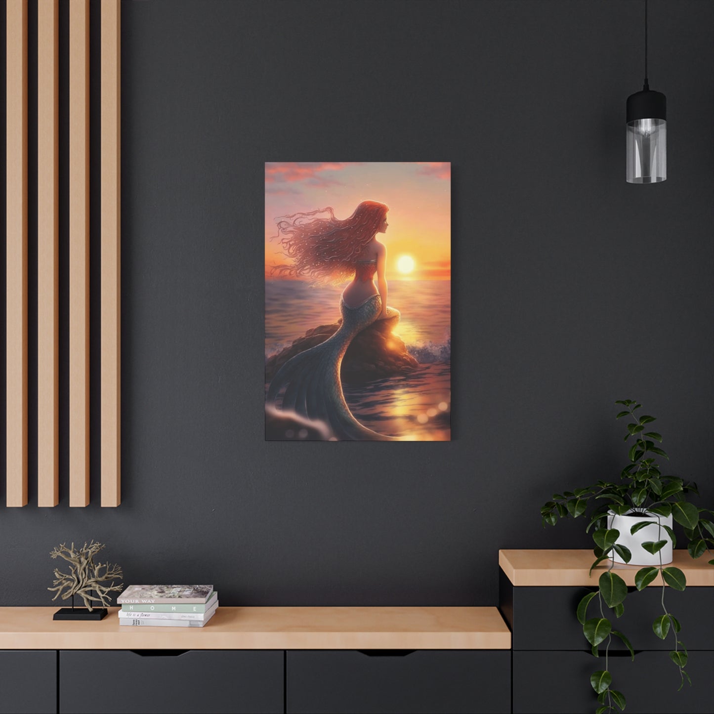 A Mermaid Watching The Sunset Wall Art & Canvas Prints