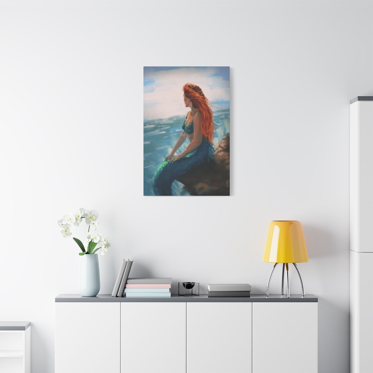 A Mermaid Watching The Ocean Wall Art & Canvas Prints