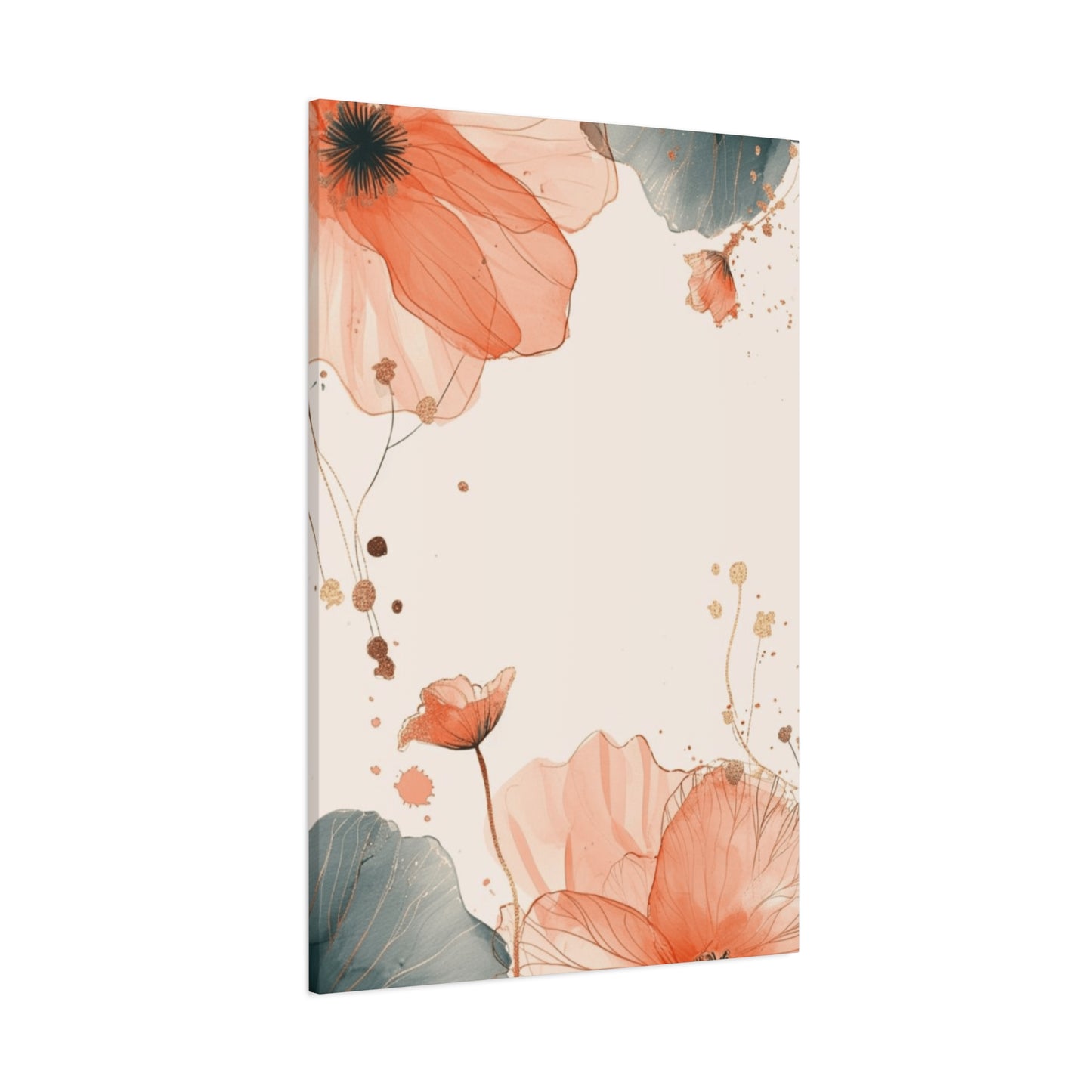 Red Floral Painting Wall Art & Canvas Prints