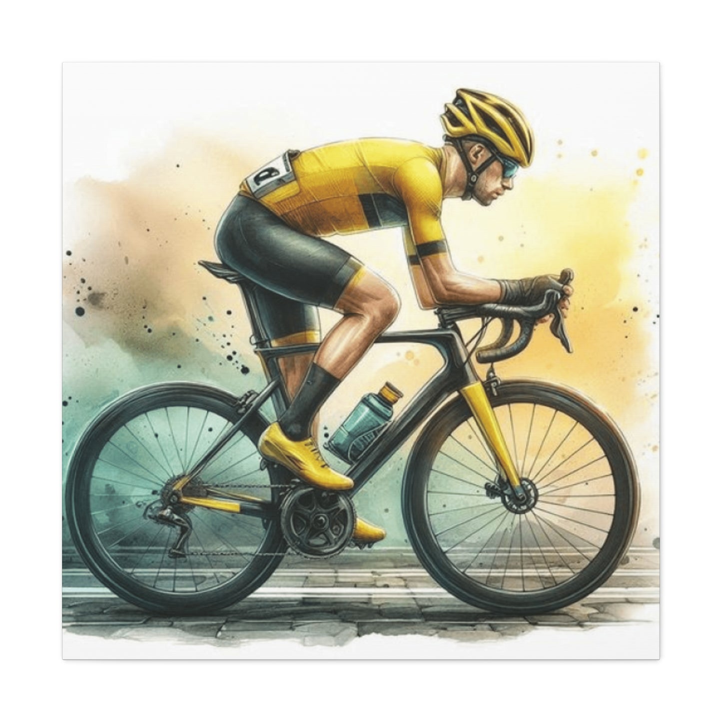 Professional Cyclist Painting Wall Art & Canvas Prints