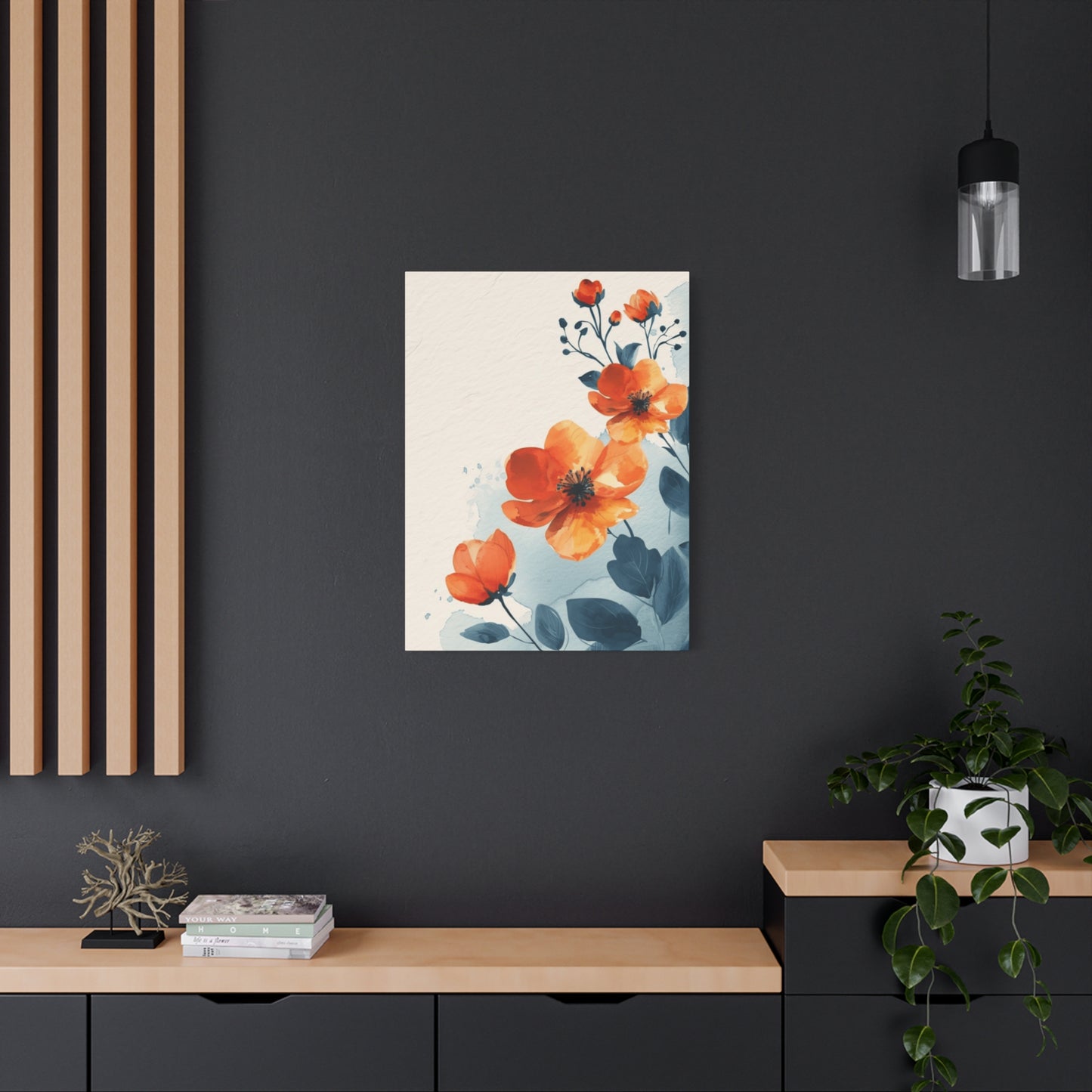 Orange Flowers Water Painting Wall Art & Canvas Prints