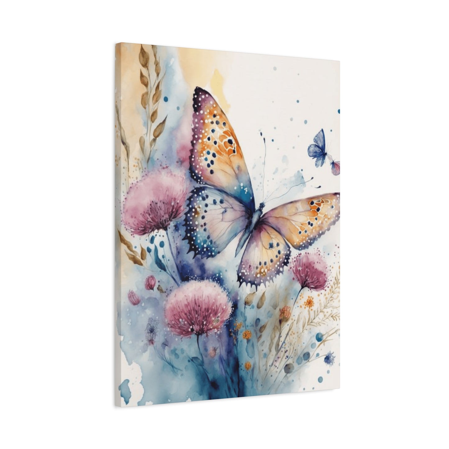 Colorful Butterfly with Dandelions Painting Wall Art & Canvas Prints