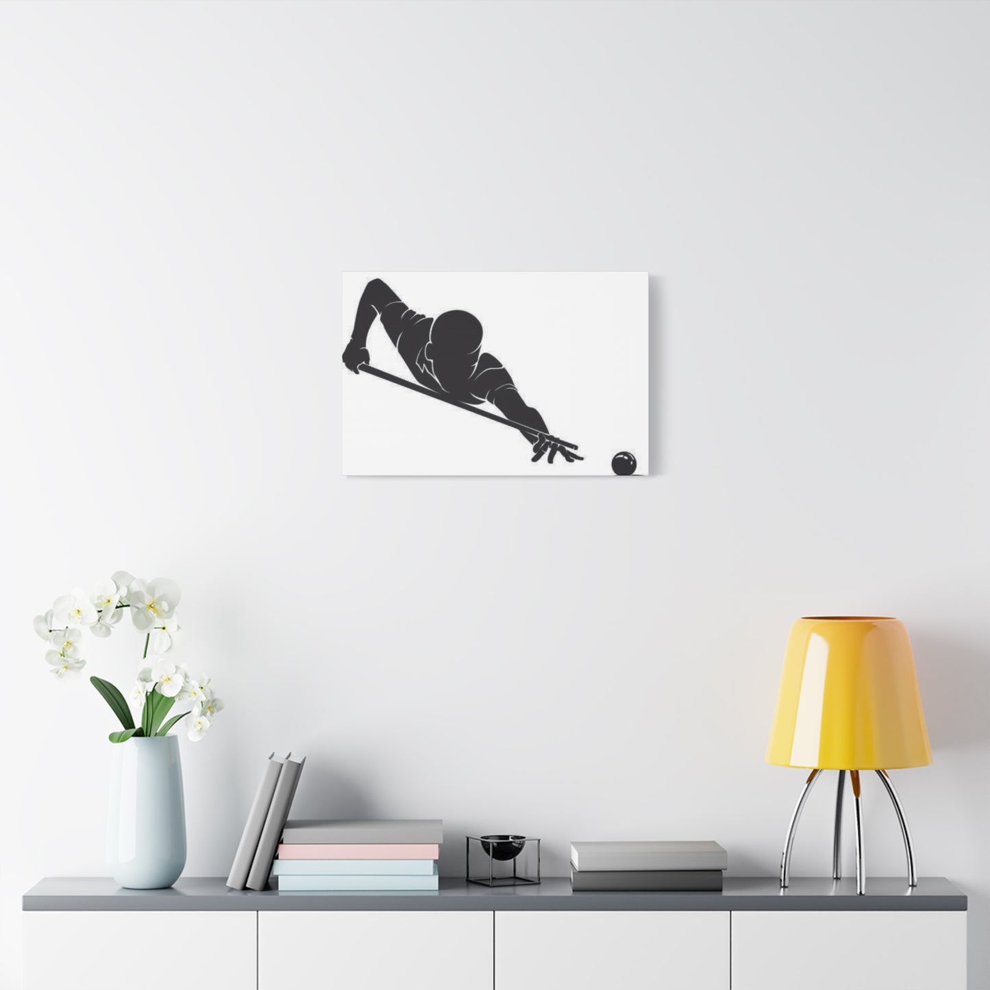 Shadow of Pool Playing Man Wall Art & Canvas Prints