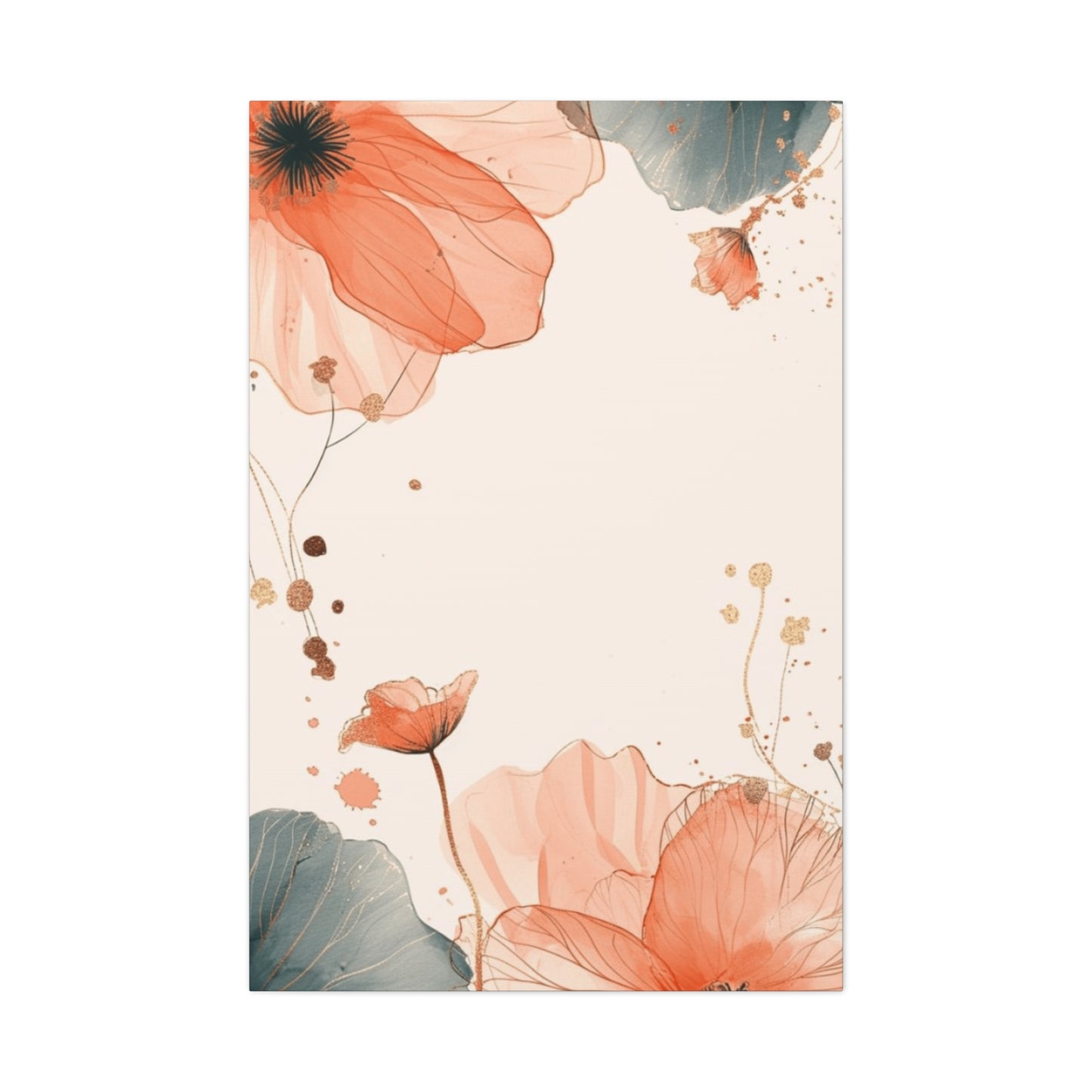 Red Floral Painting Wall Art & Canvas Prints