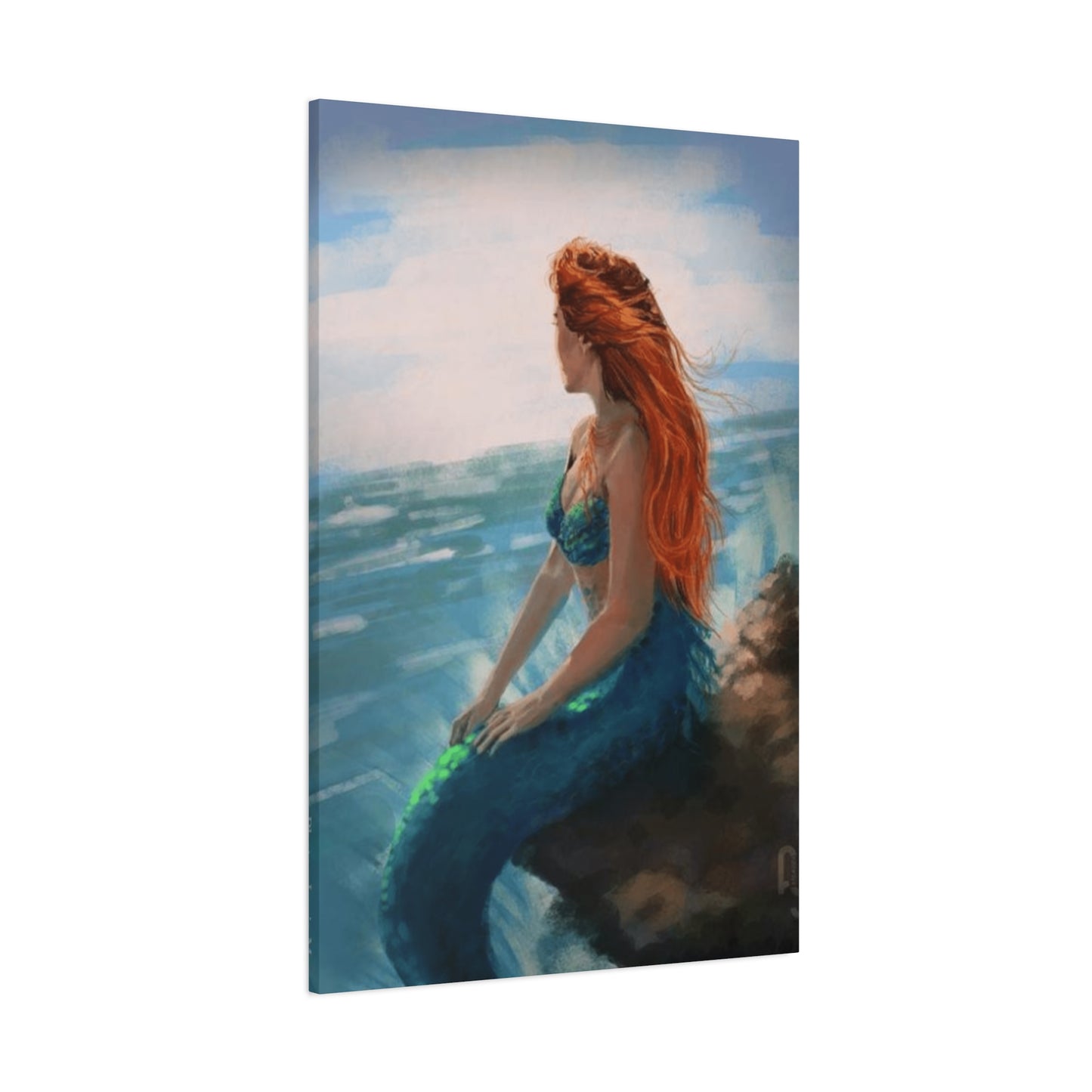 A Mermaid Watching The Ocean Wall Art & Canvas Prints