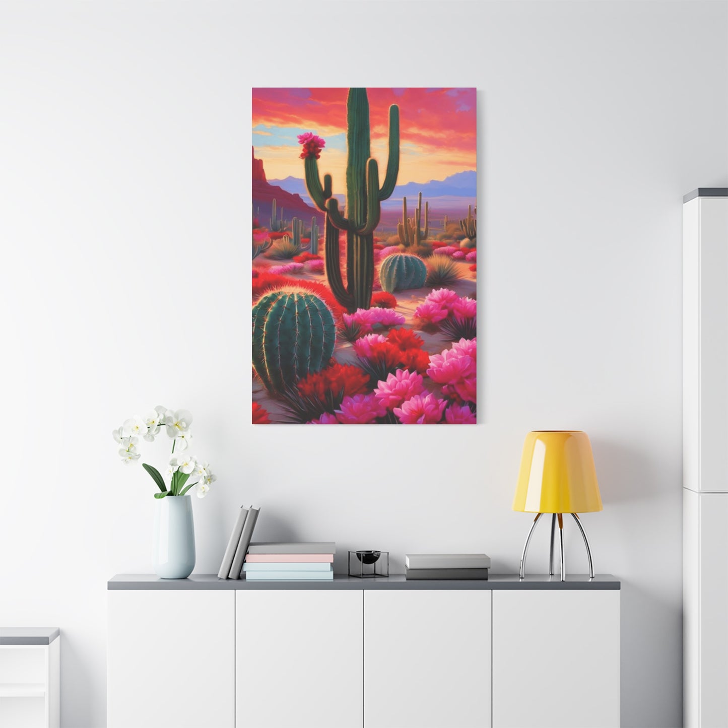 Pink Desert Scenery Painting Wall Art & Canvas Prints