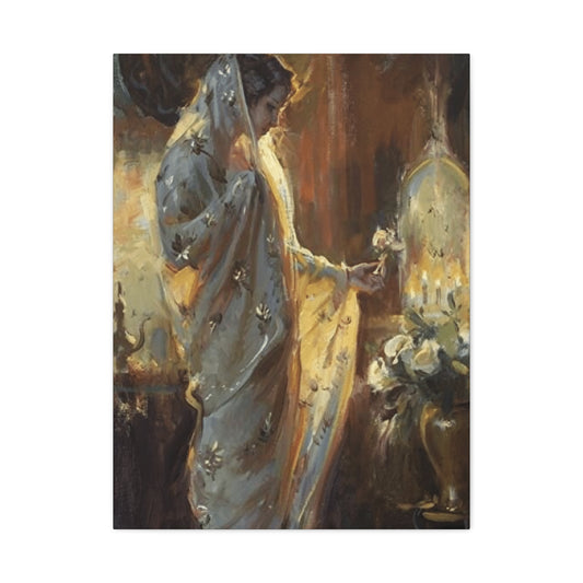 Women lighting the Candle Wall Art & Canvas Prints