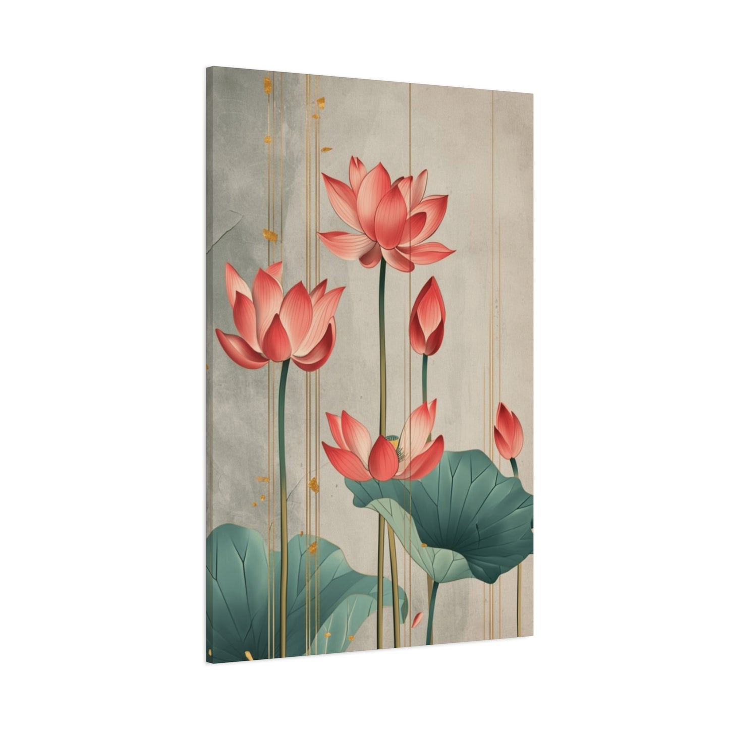 Red Lotus Painting Painting Wall Art & Canvas Prints