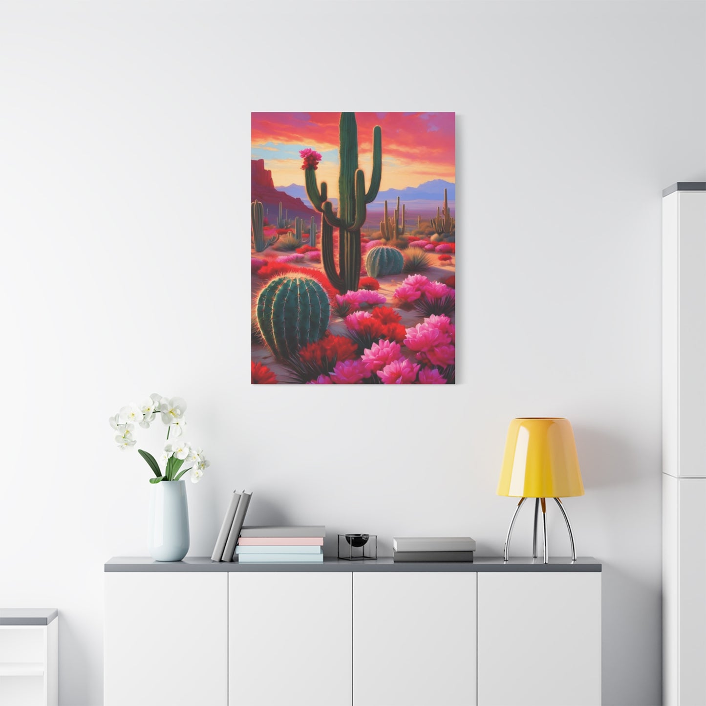 Pink Desert Scenery Painting Wall Art & Canvas Prints