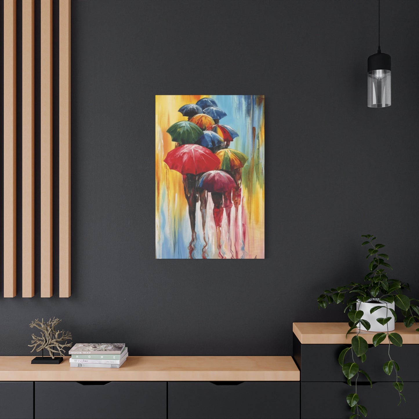 Painting of Children With Umbrella Wall Art & Canvas Prints