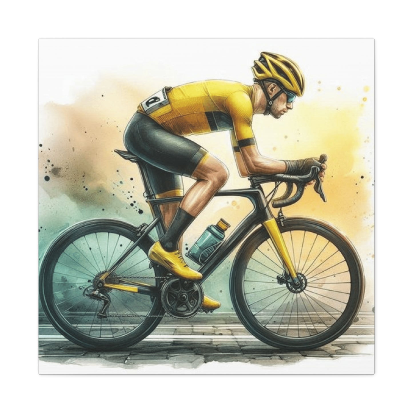 Professional Cyclist Painting Wall Art & Canvas Prints