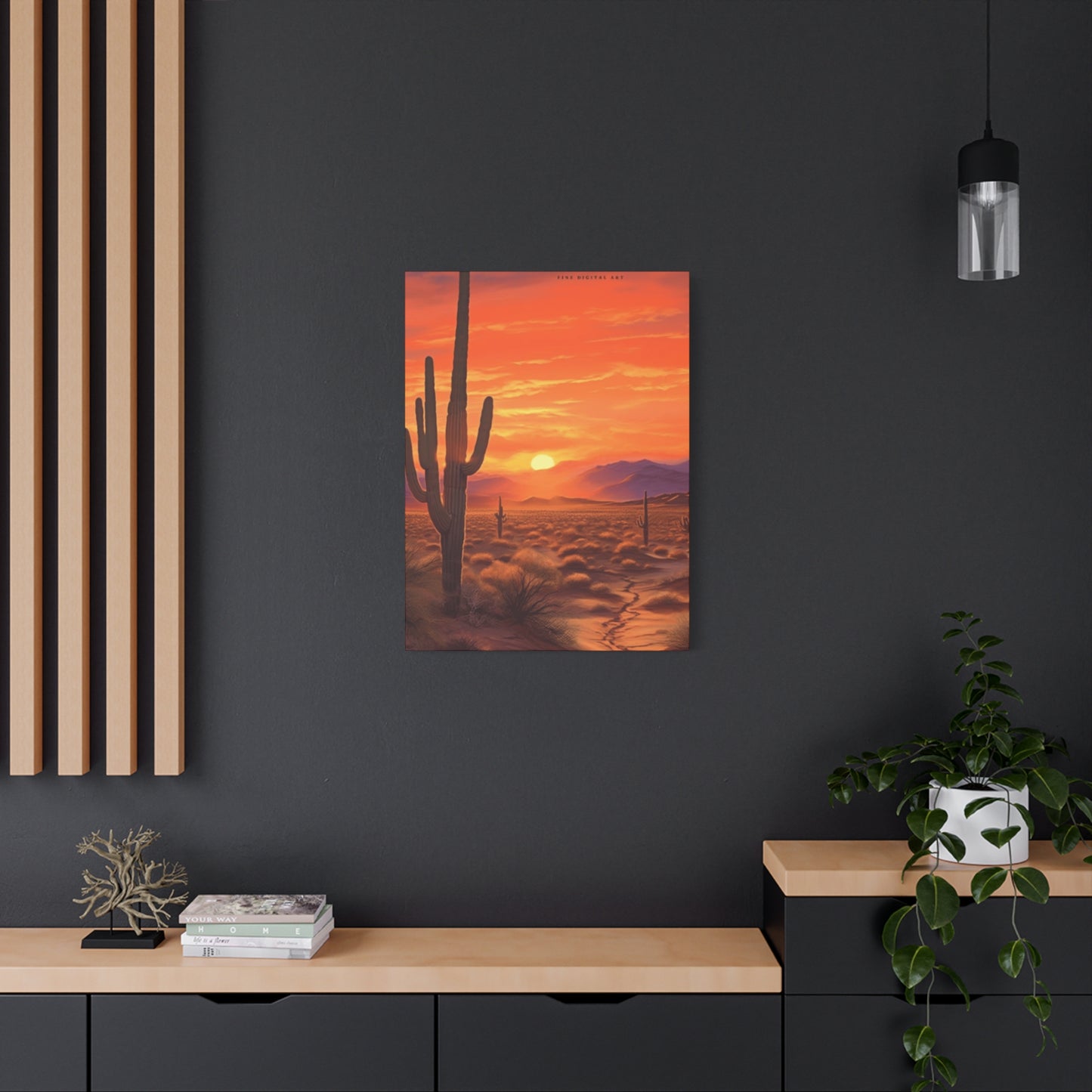 Orange Sunset in Desert Wall Art & Canvas Prints