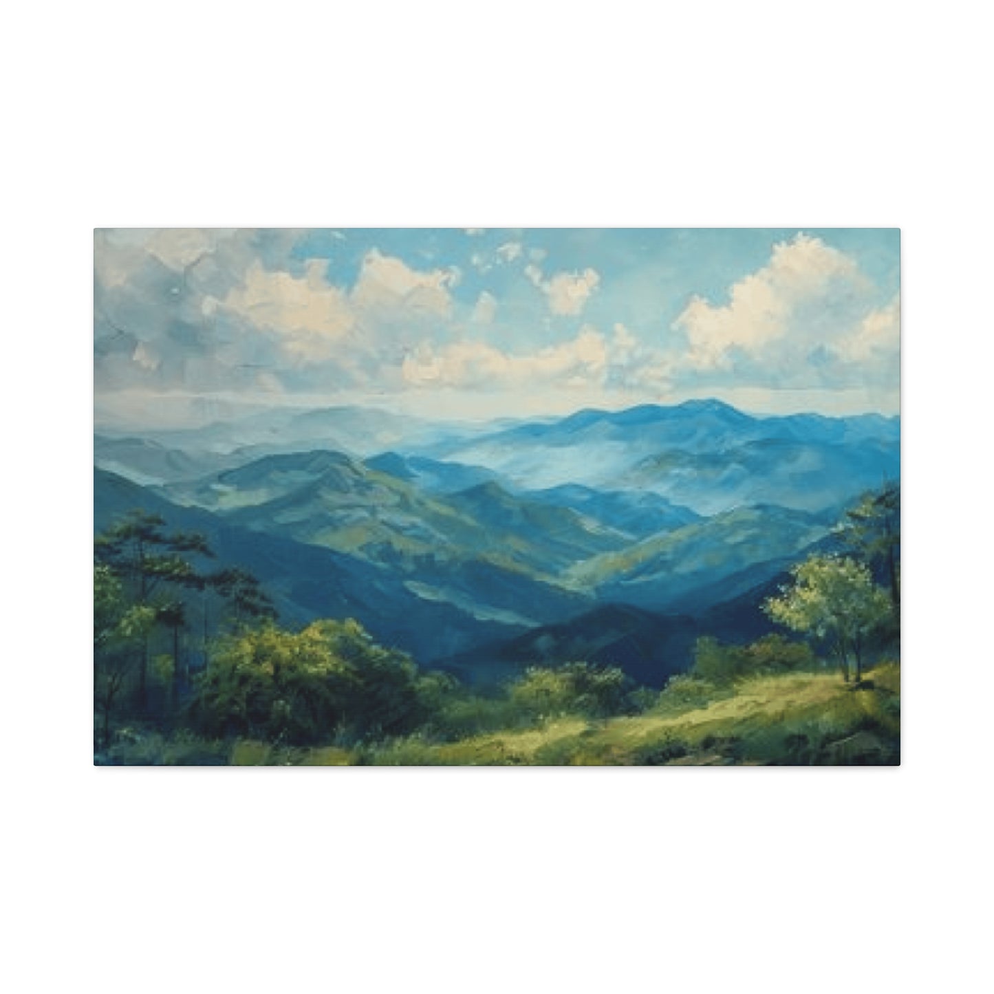 Mountain Forest and Blue Ridge Painting Wall Art & Canvas Prints