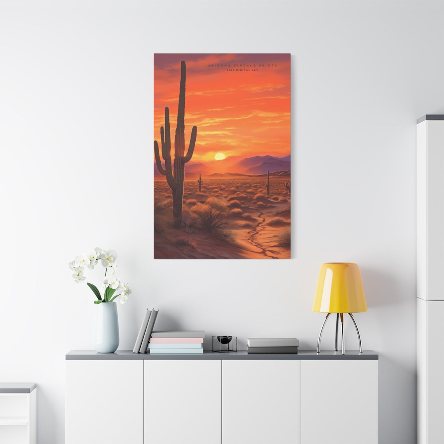 Orange Sunset in Desert Wall Art & Canvas Prints