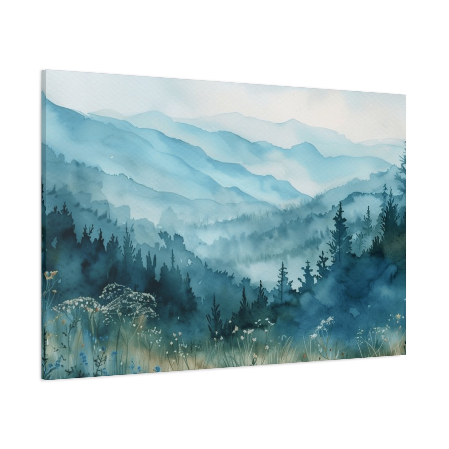 Mountain Forest Ranges Painting Wall Art & Canvas Prints