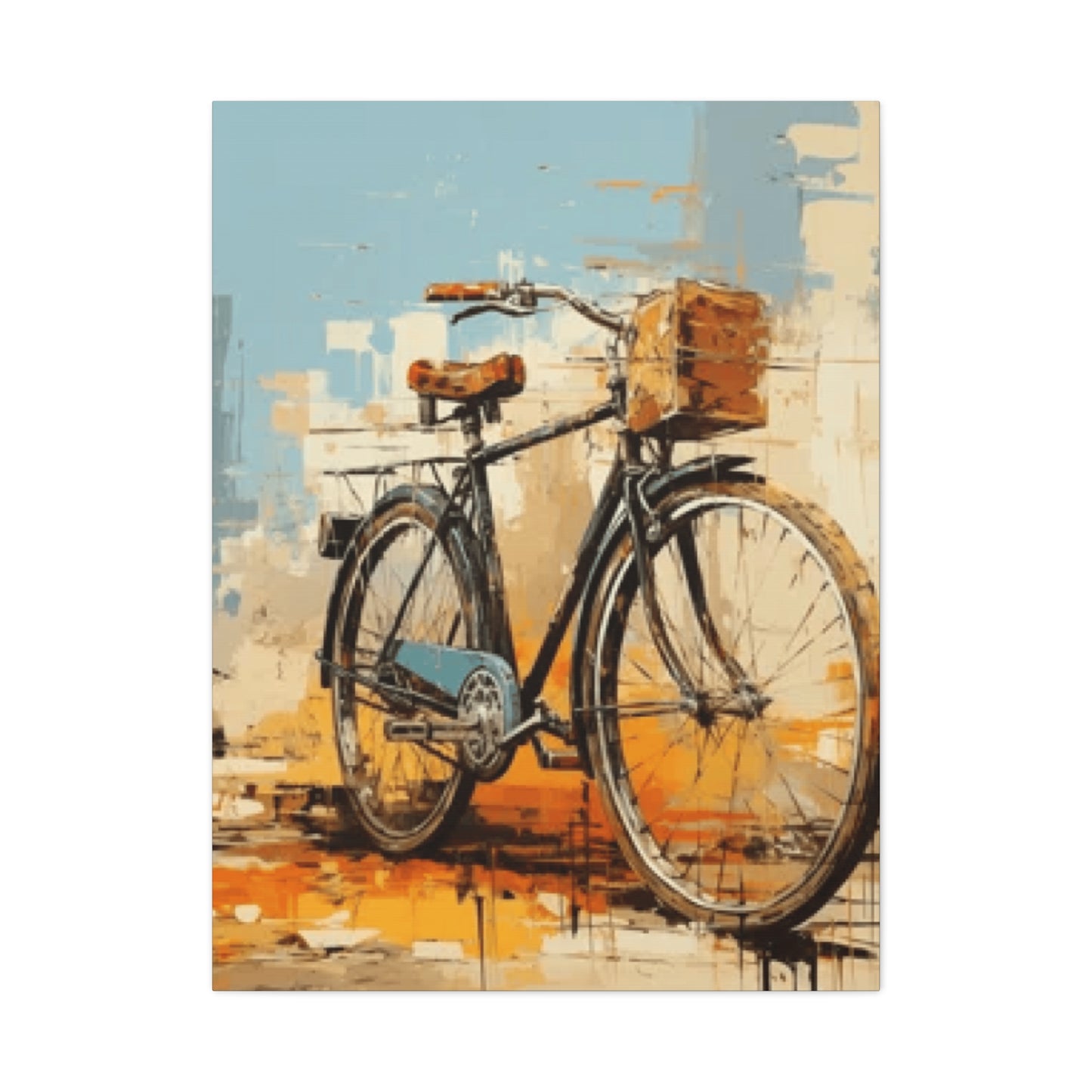 Old Bicycle with Basket Wall Art & Canvas Prints