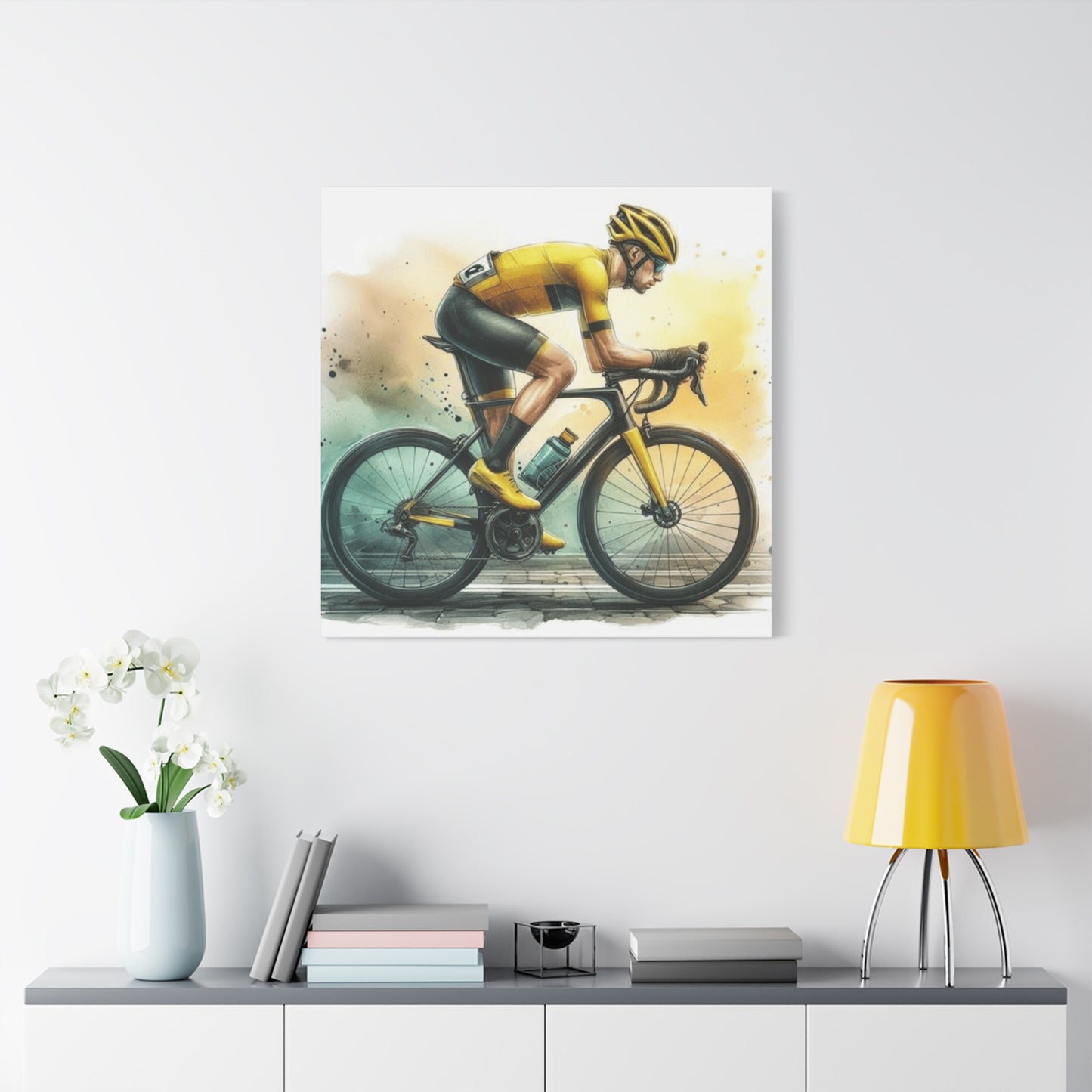 Professional Cyclist Painting Wall Art & Canvas Prints