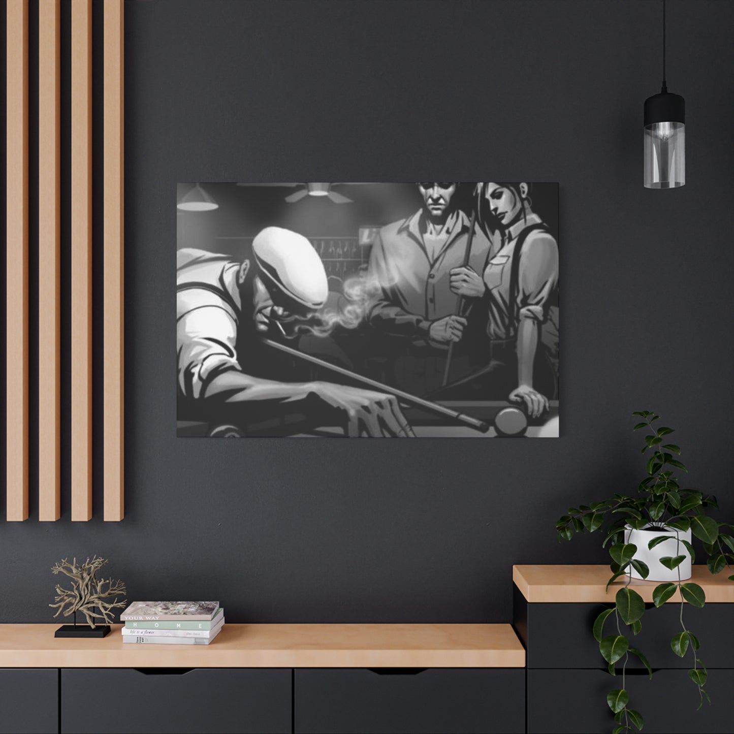 Old Man Playing Pool Wall Art & Canvas Prints