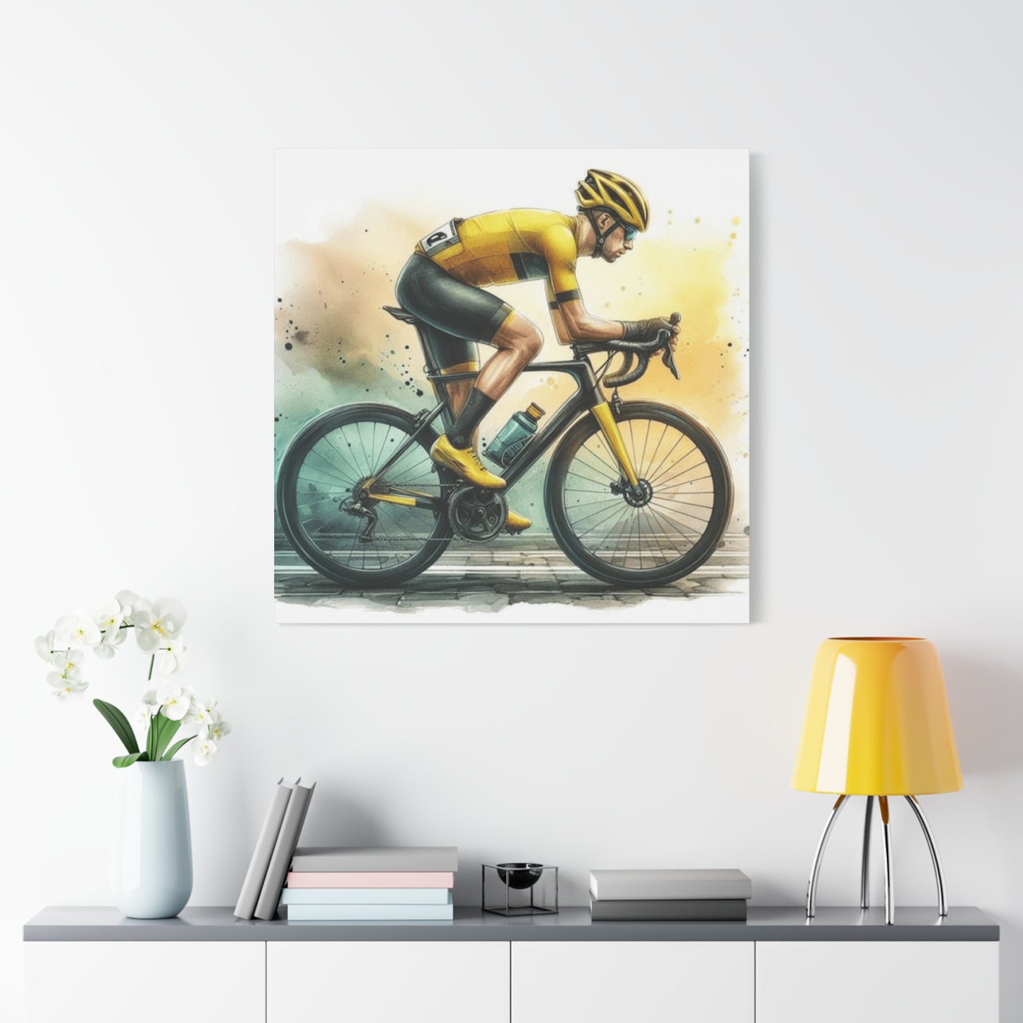 Professional Cyclist Painting Wall Art & Canvas Prints