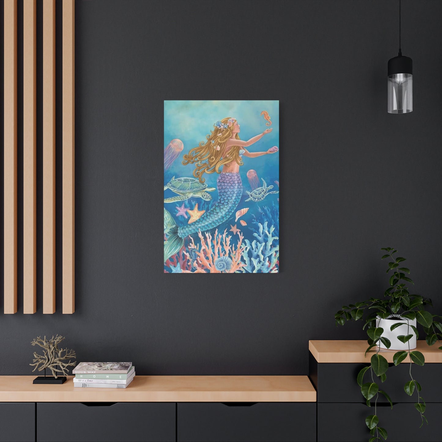 A Mermaid Playing In The Ocean Wall Art & Canvas Prints