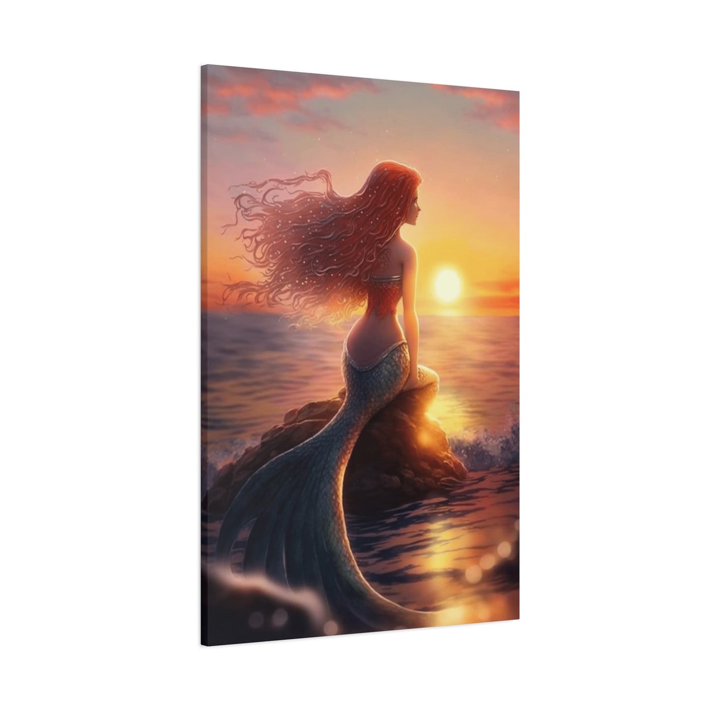 A Mermaid Watching The Sunset Wall Art & Canvas Prints