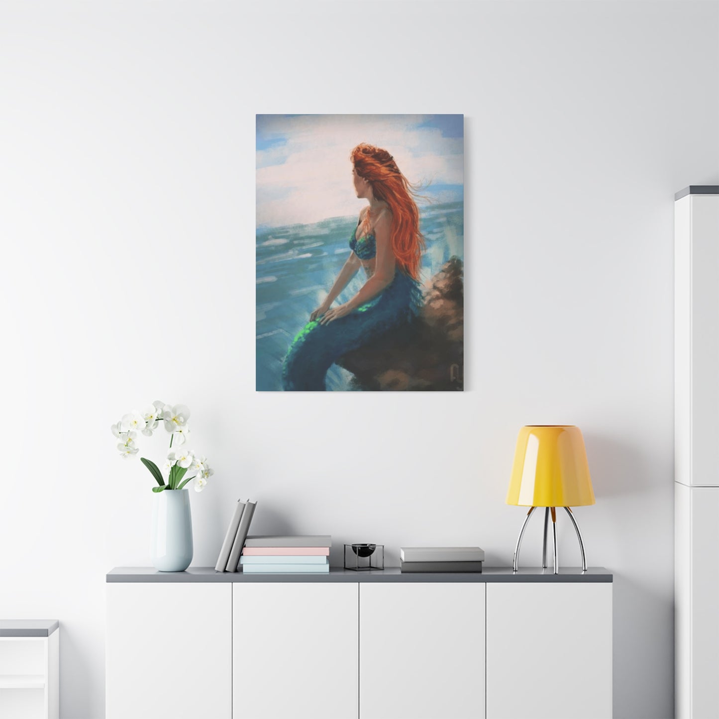 A Mermaid Watching The Ocean Wall Art & Canvas Prints