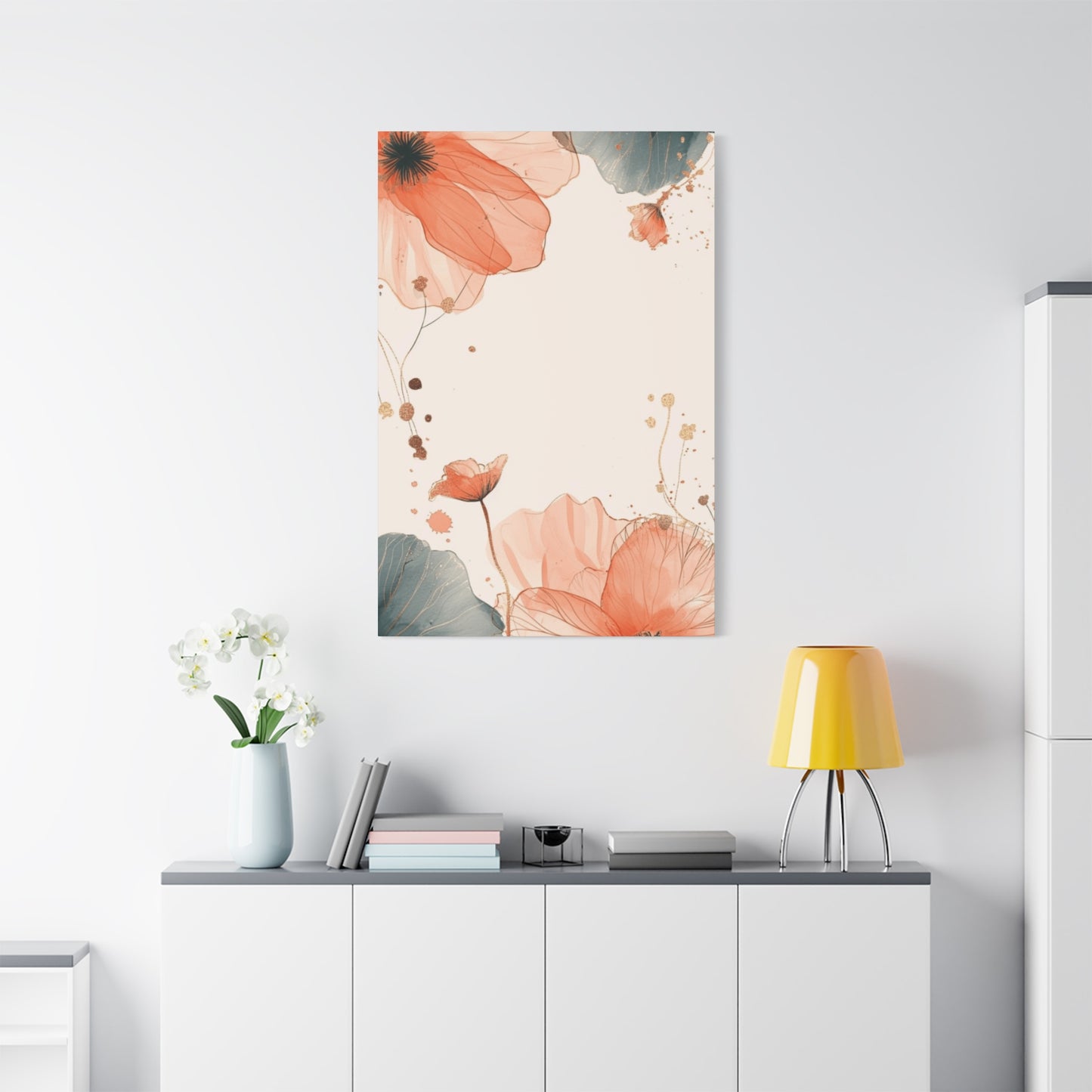 Red Floral Painting Wall Art & Canvas Prints