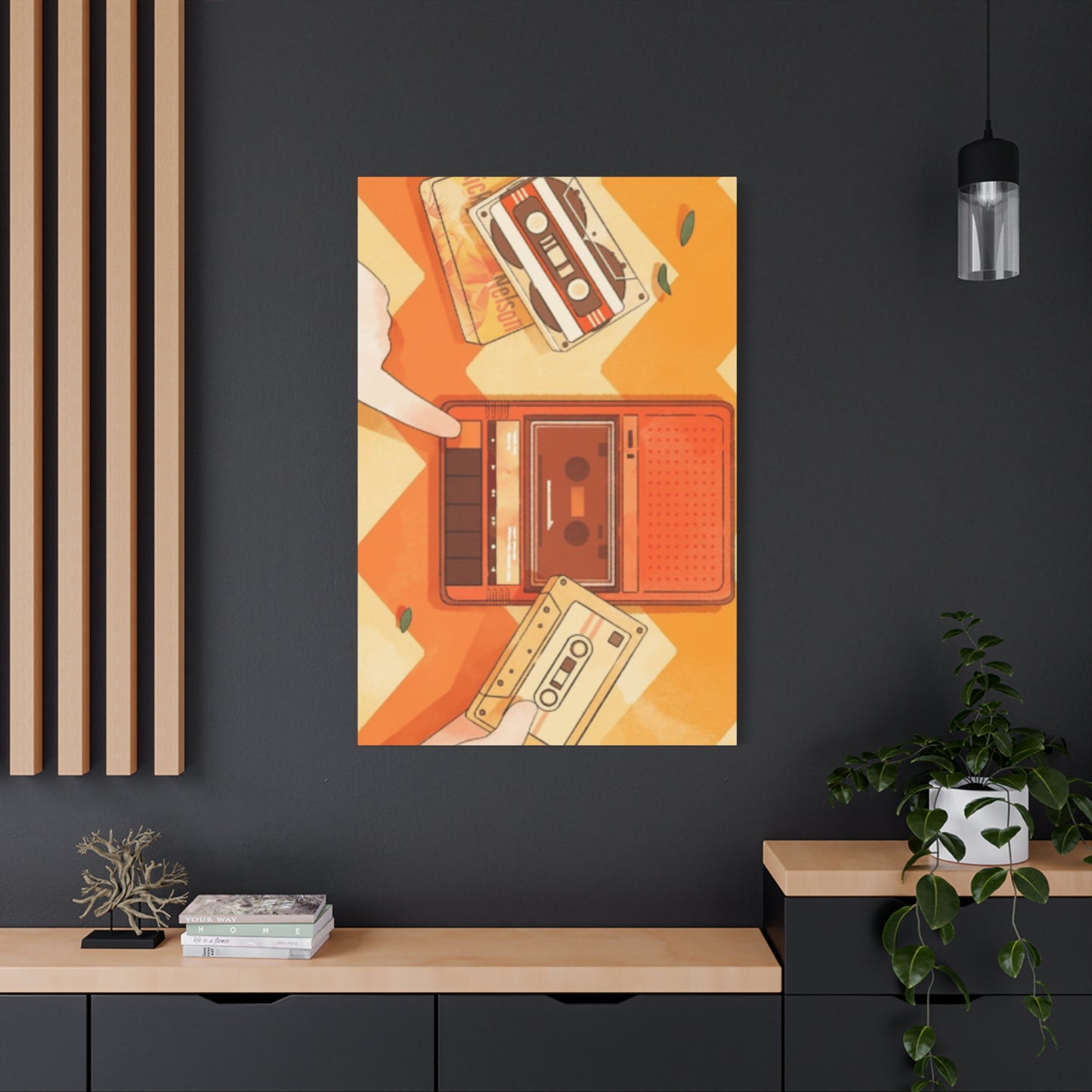 Orange Record Player Wall Art & Canvas Prints