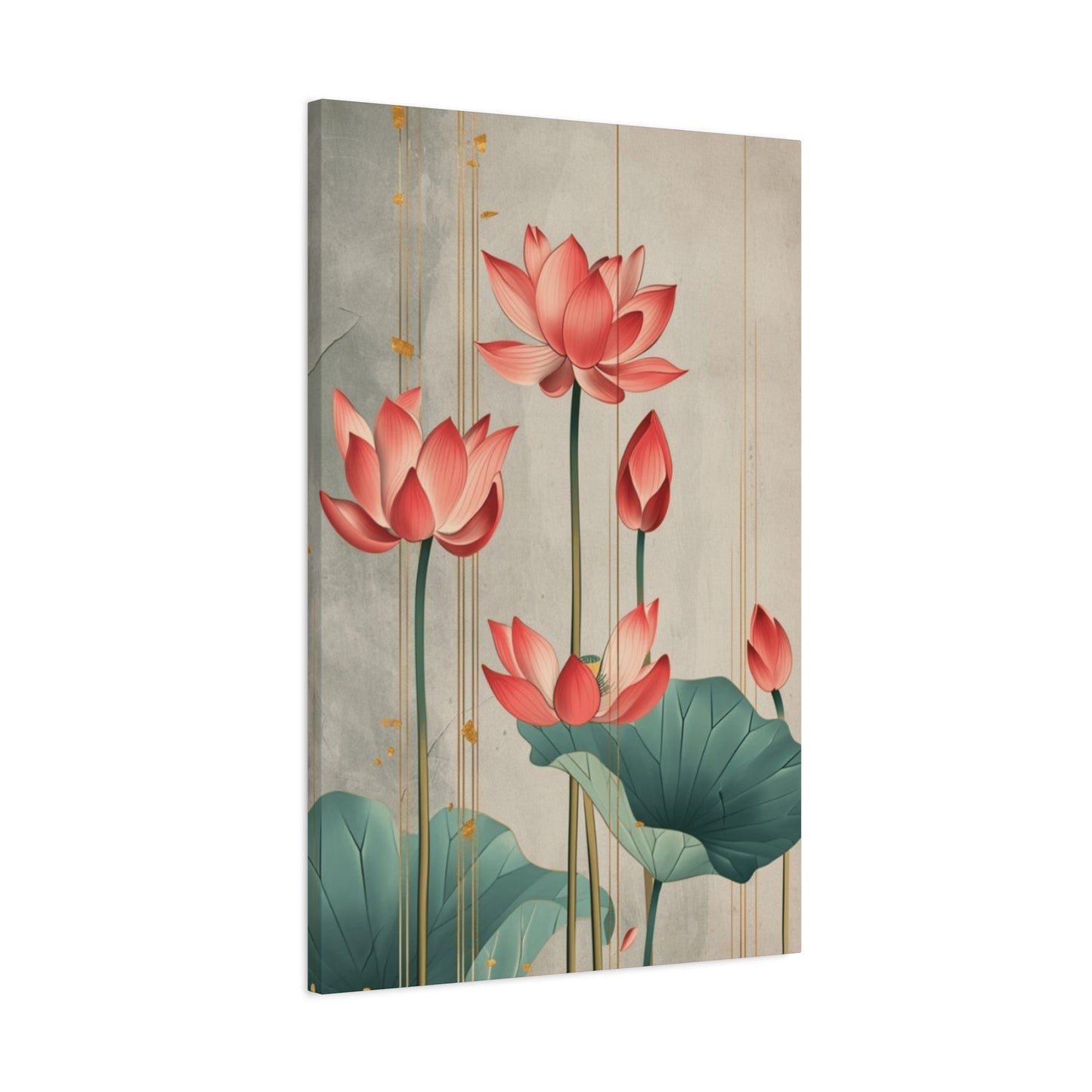 Red Lotus Painting Painting Wall Art & Canvas Prints