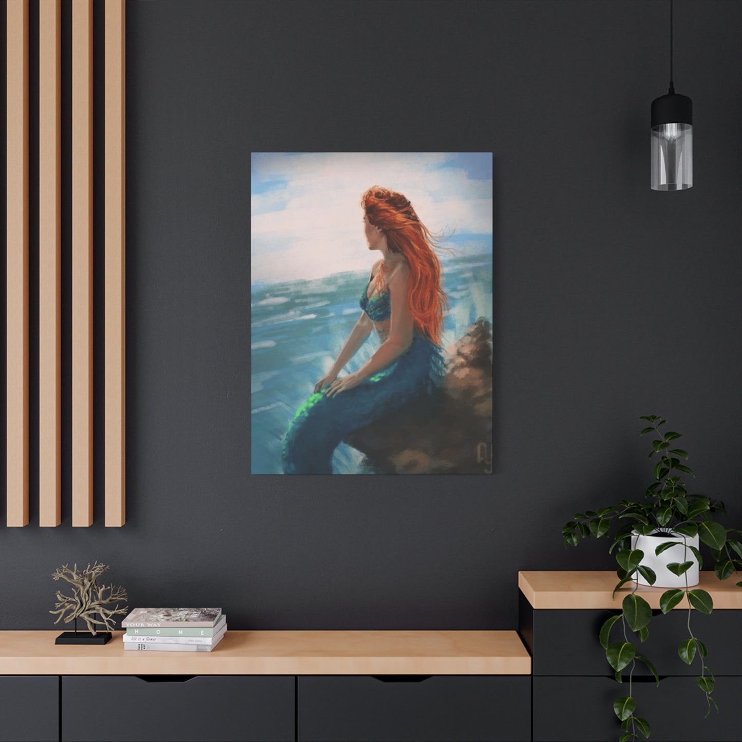 A Mermaid Watching The Ocean Wall Art & Canvas Prints