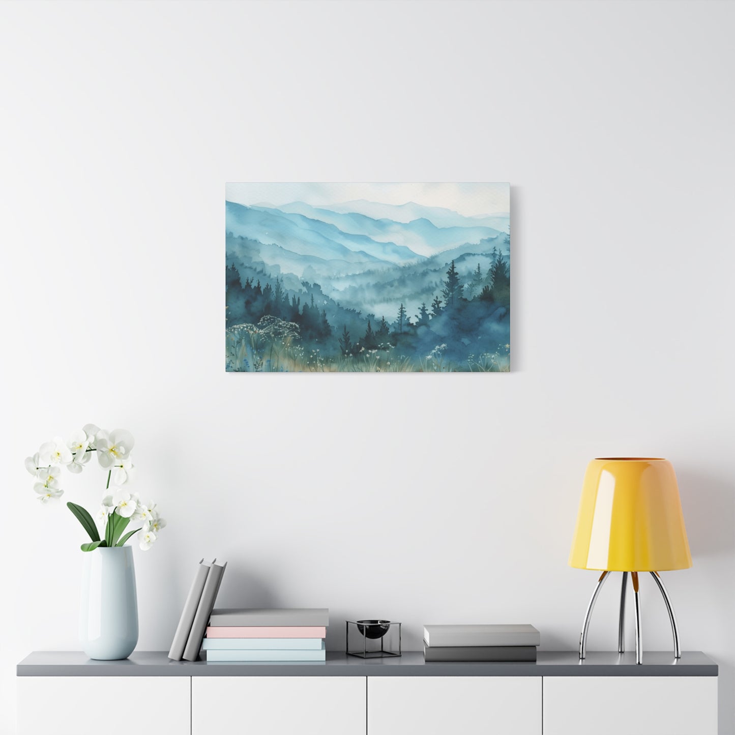 Mountain Forest Ranges Painting Wall Art & Canvas Prints