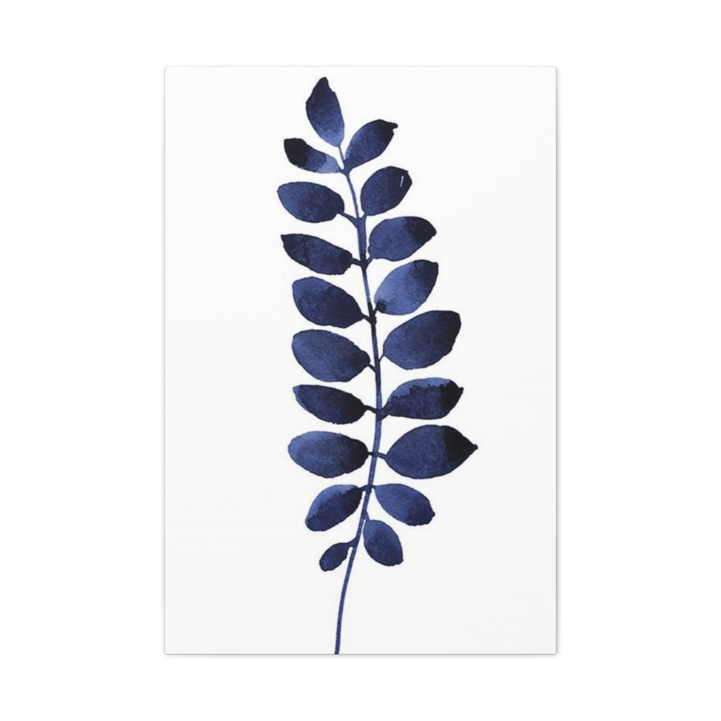 Navy Blue Plant Leaves Wall Art & Canvas Prints