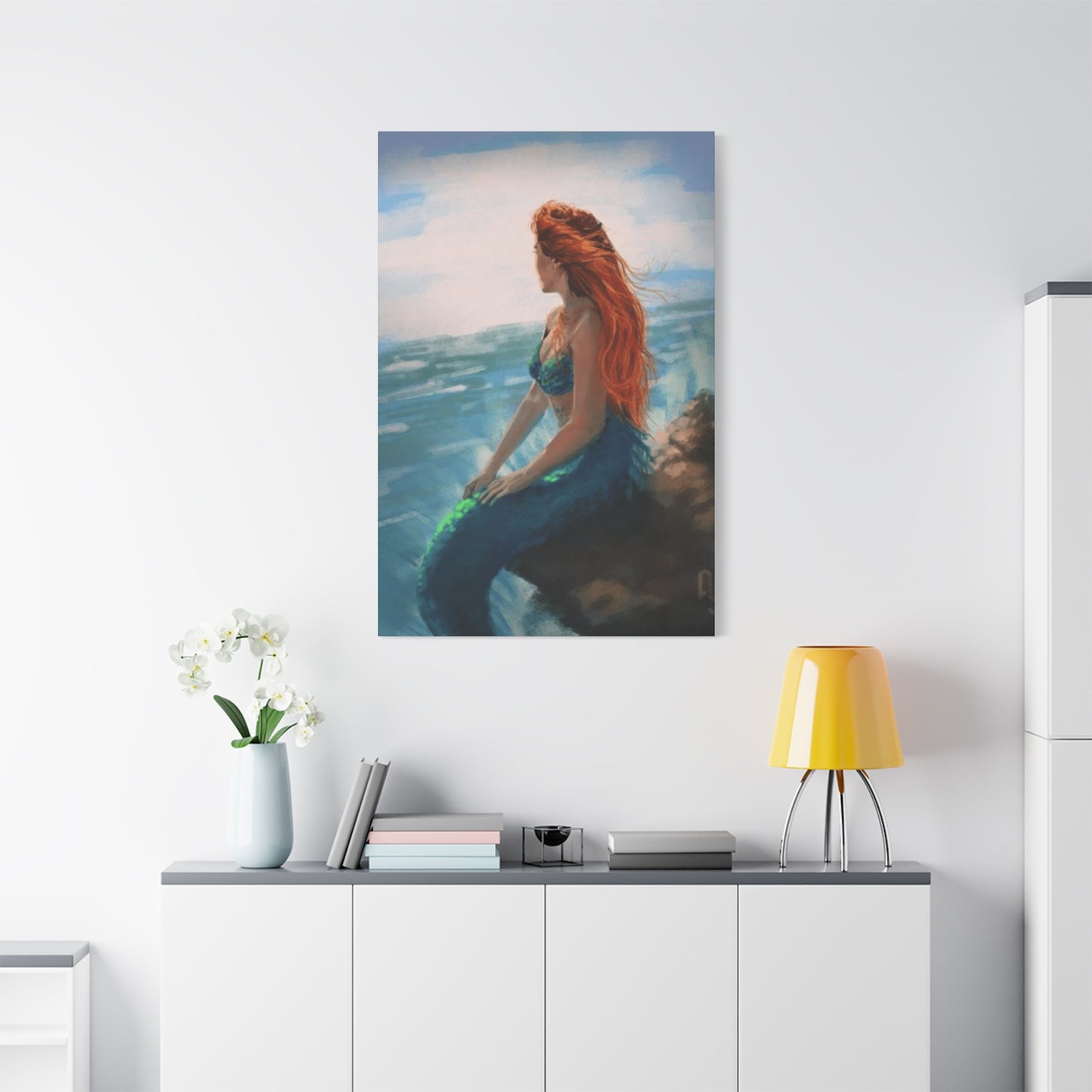 A Mermaid Watching The Ocean Wall Art & Canvas Prints