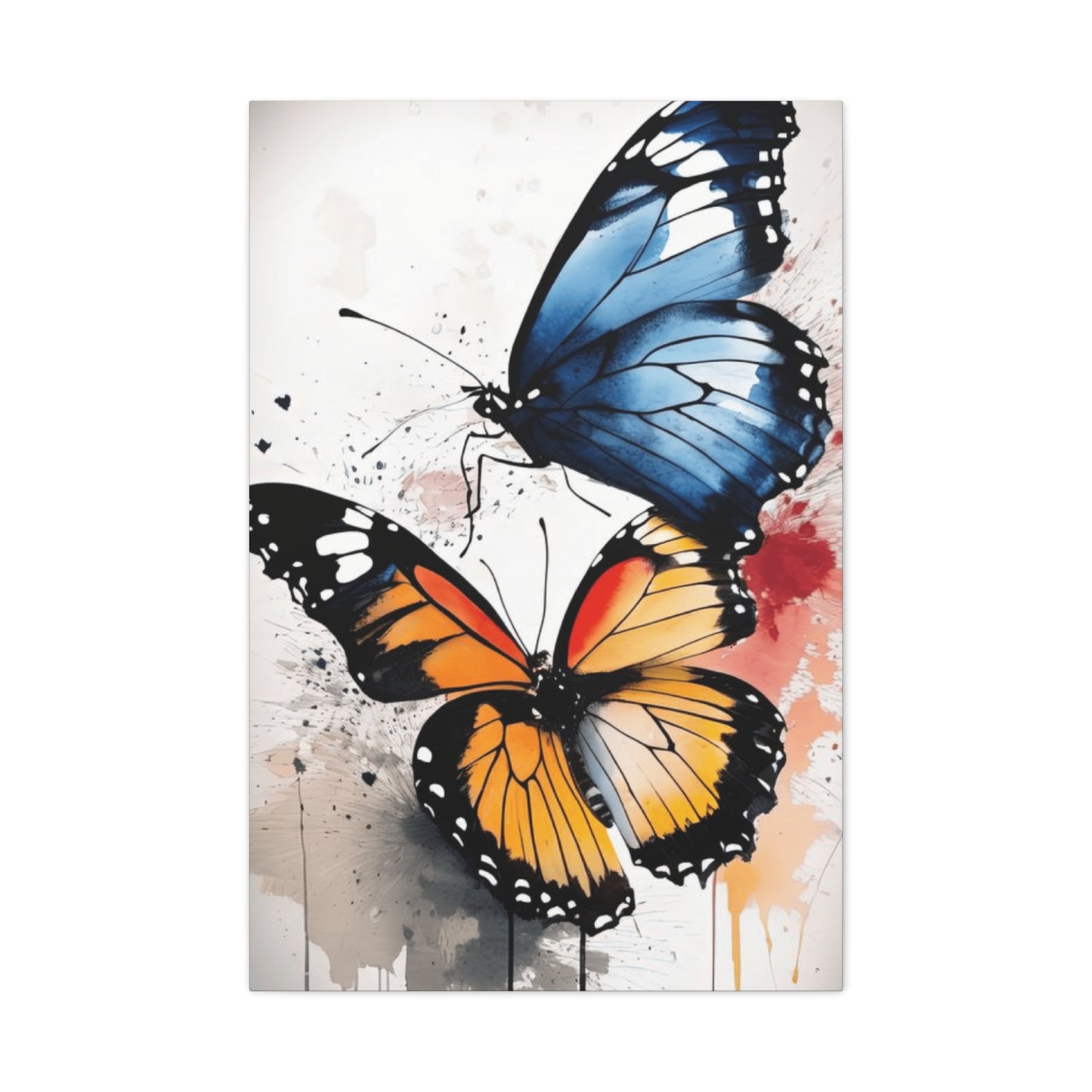 Orange and Blue Butterfly Painting Wall Art & Canvas Prints