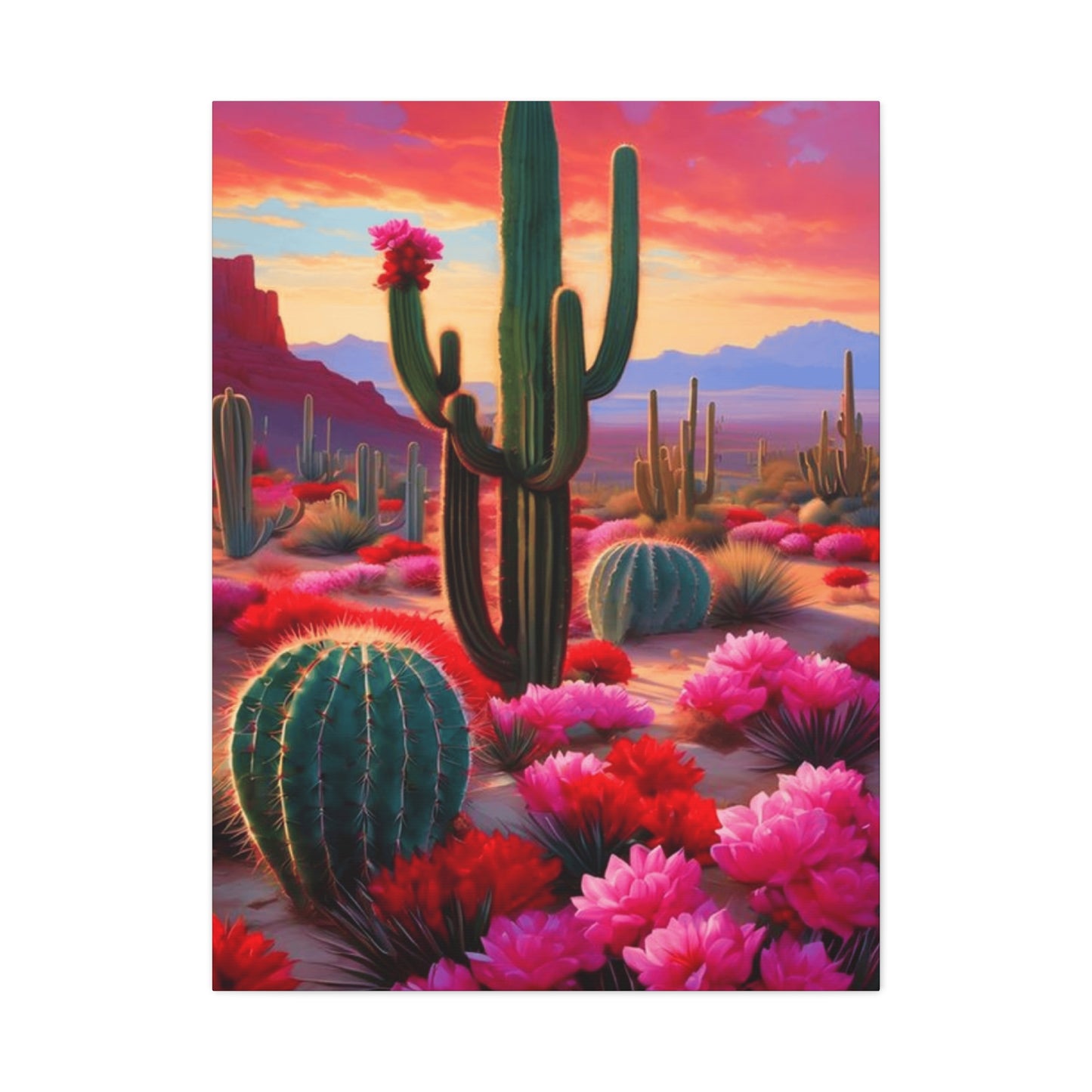 Pink Desert Scenery Painting Wall Art & Canvas Prints