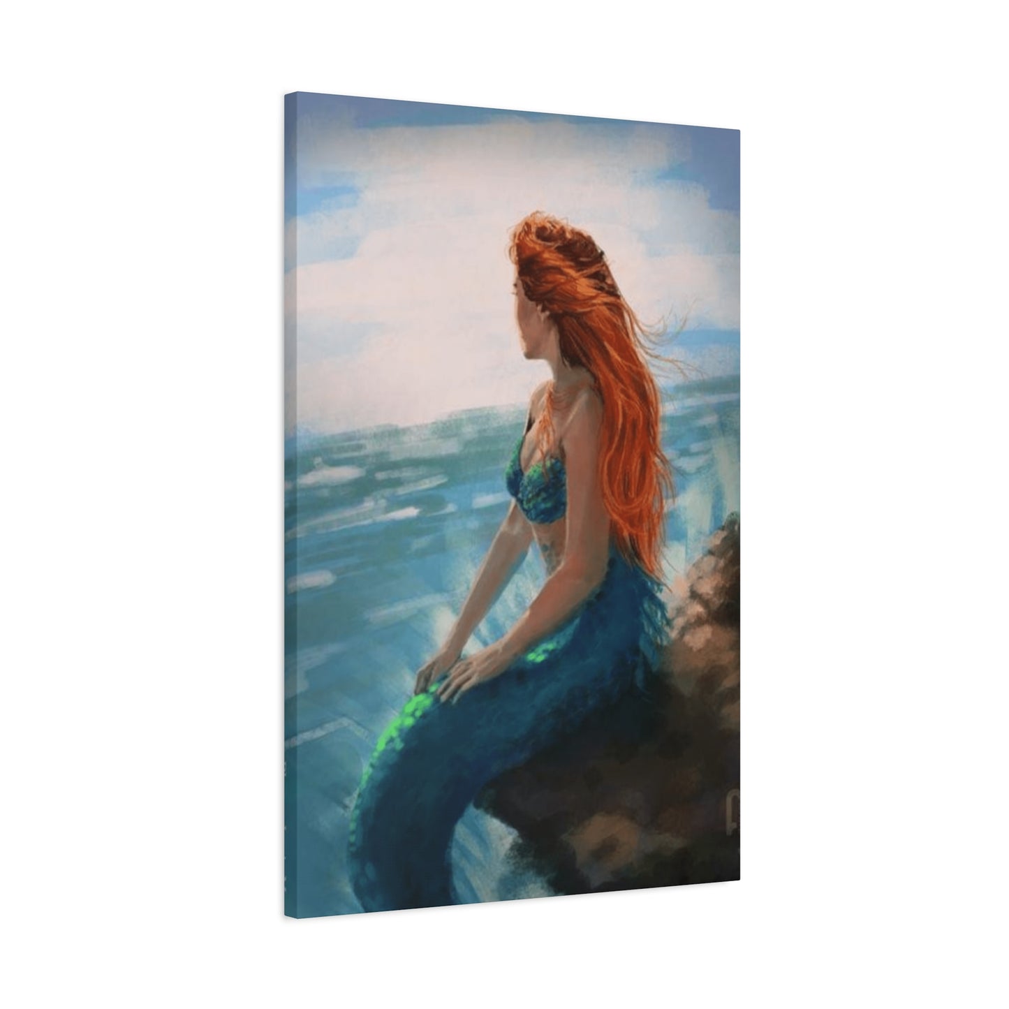 A Mermaid Watching The Ocean Wall Art & Canvas Prints