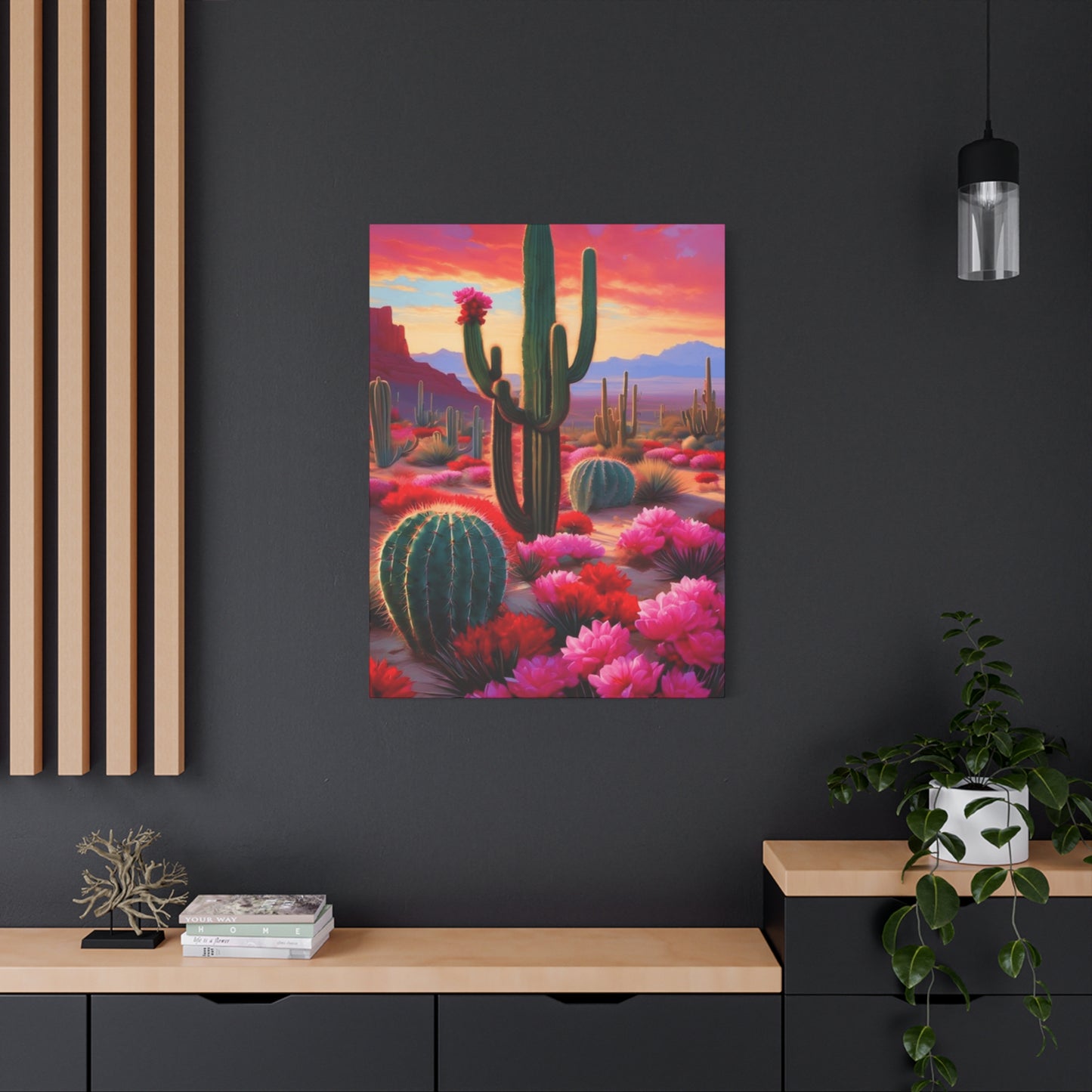 Pink Desert Scenery Painting Wall Art & Canvas Prints