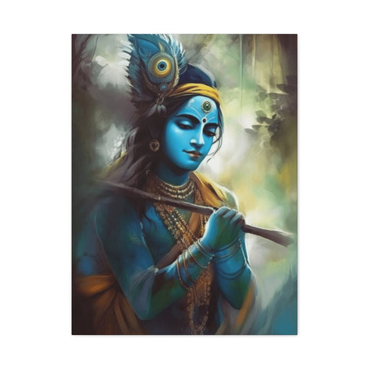 Krishna With Flute Wall Art & Canvas Prints